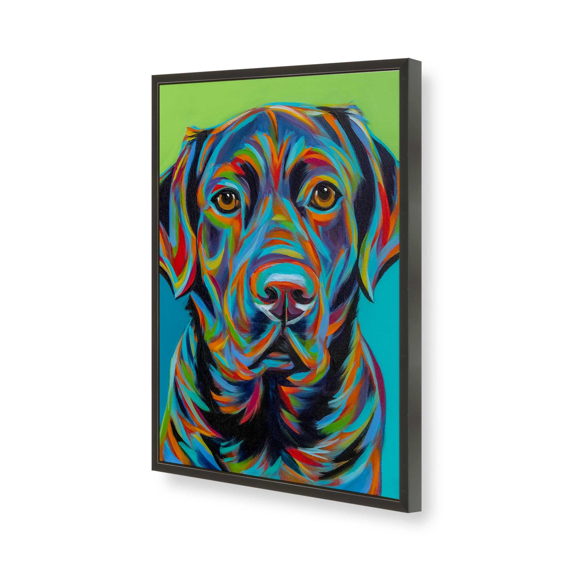 [Color:Satin Black], Picture of art in a Satin Black frame of the corner