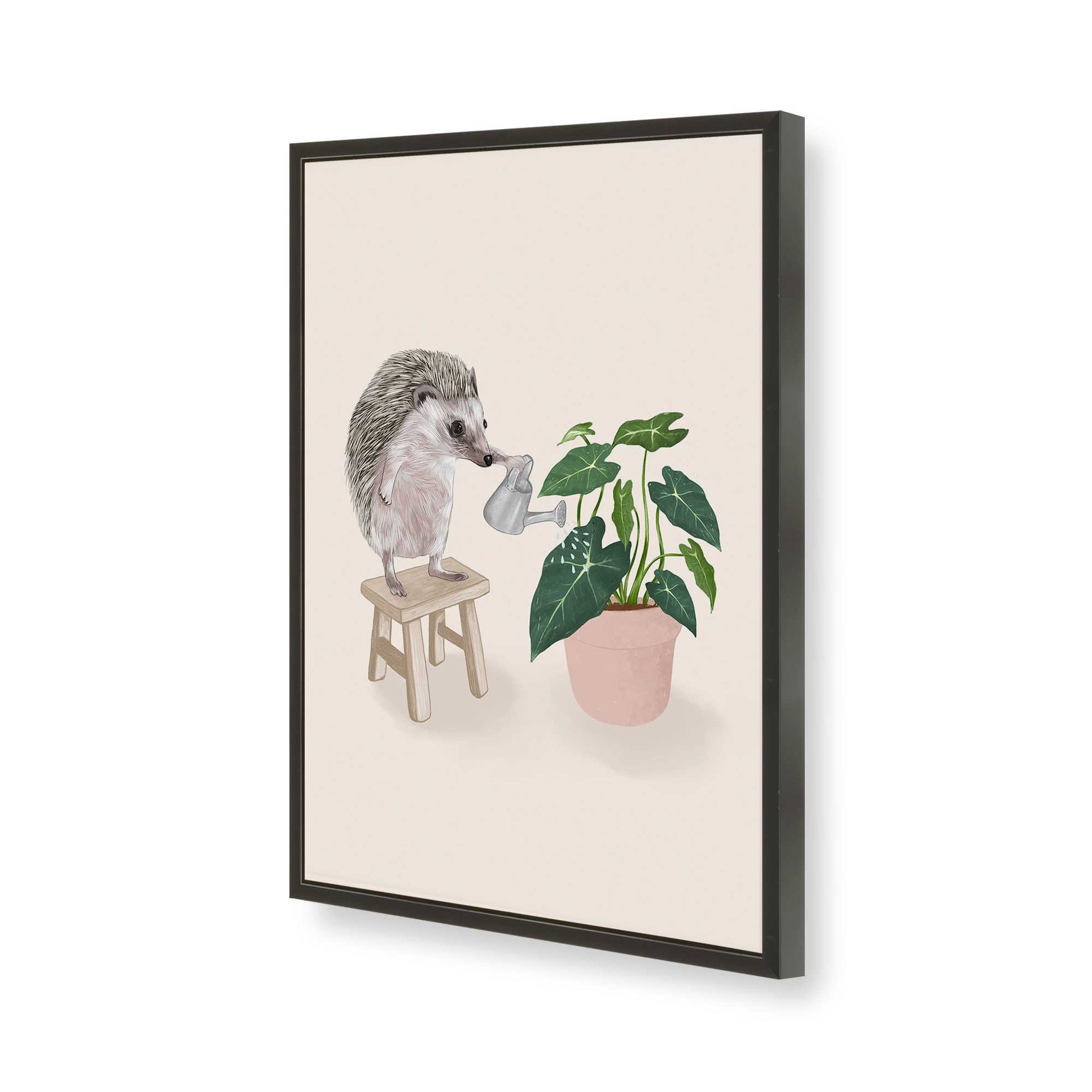 [Color:Satin Black], Picture of art in a Satin Black frame of the corner