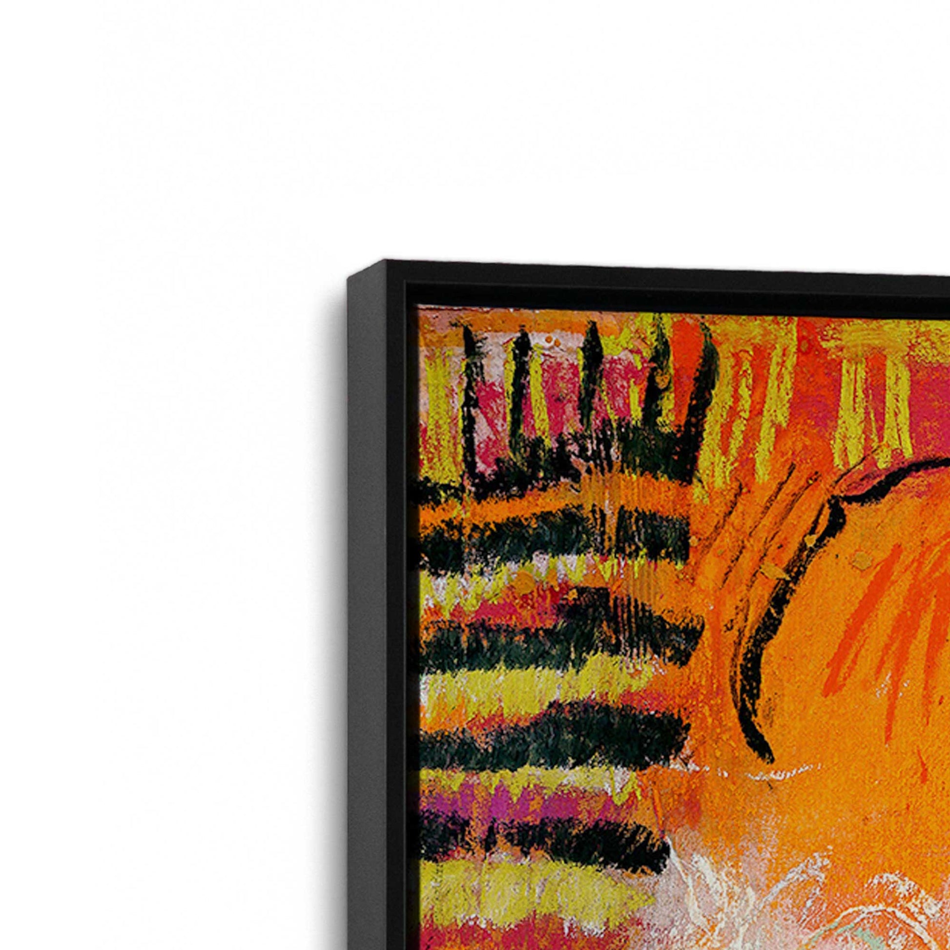 [Color:Satin Black], Picture of art in a Satin Black frame at an angle