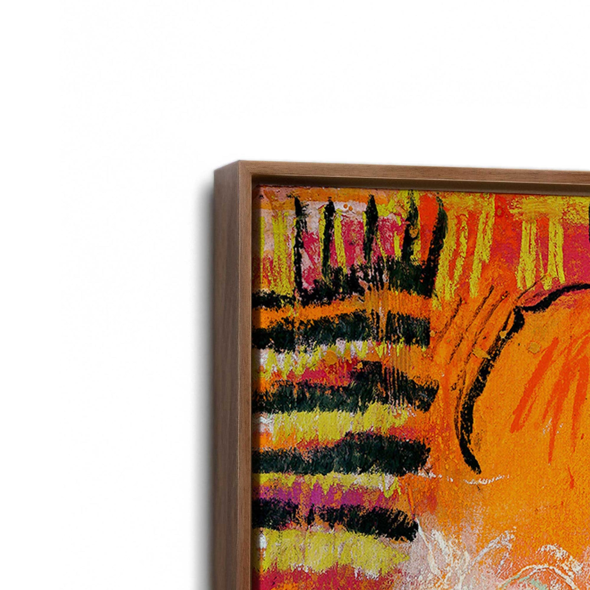 [Color:Walnut], Picture of art in a Walnut frame at an angle