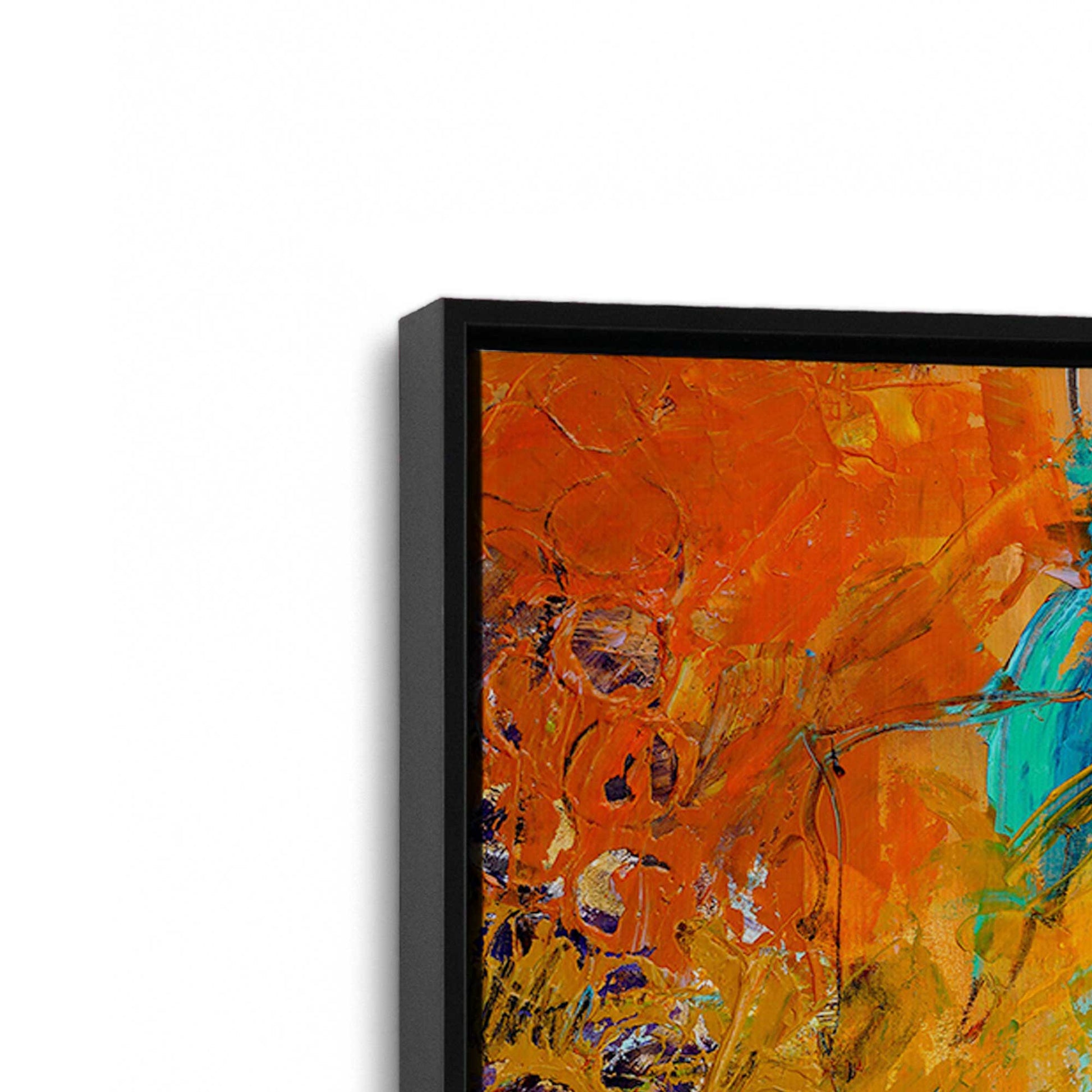 [Color:Satin Black], Picture of art in a Satin Black frame at an angle