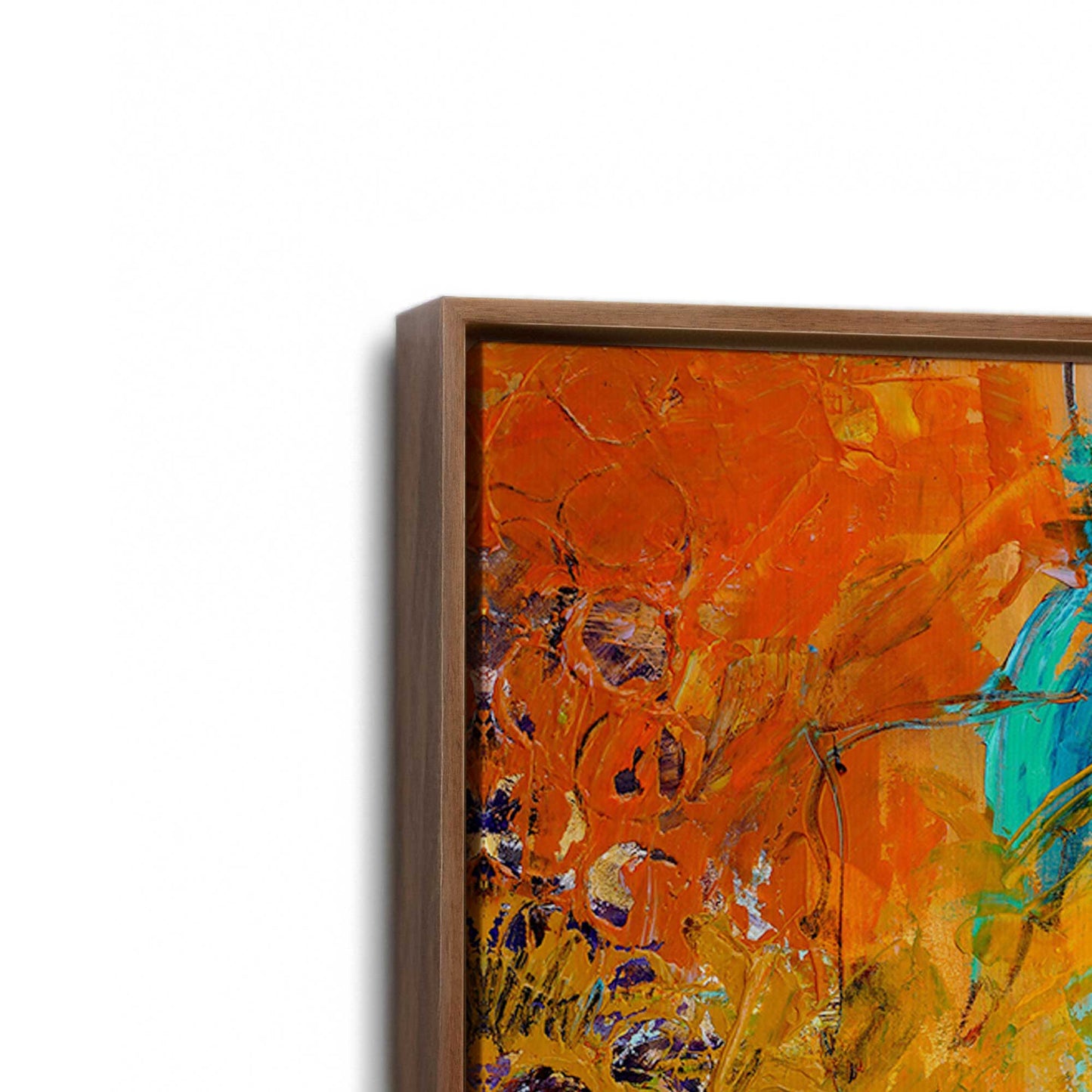 [Color:Walnut], Picture of art in a Walnut frame at an angle