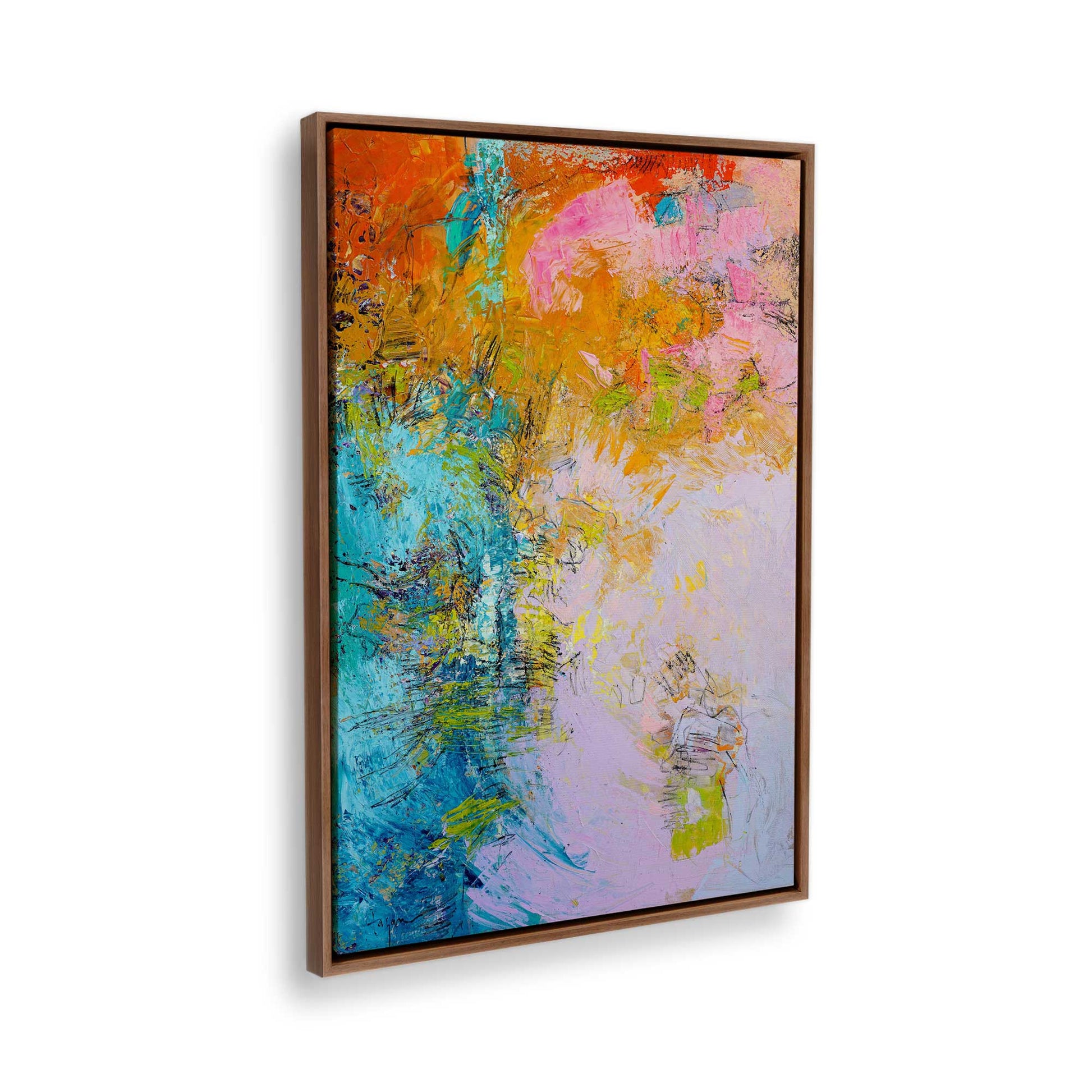[Color:Walnut], Picture of the corner of the art