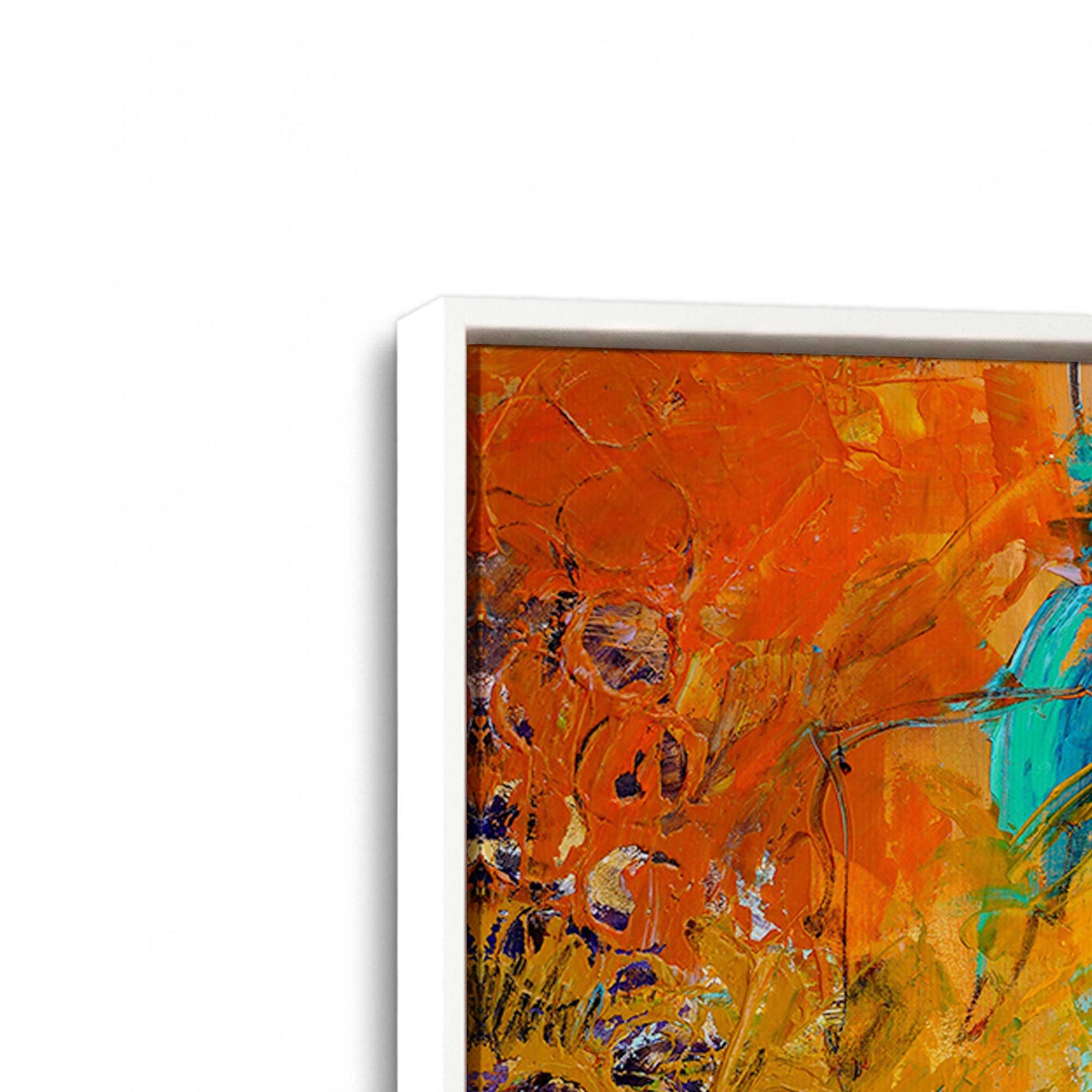 [Color:Opaque White], Picture of art in a White frame at an angle