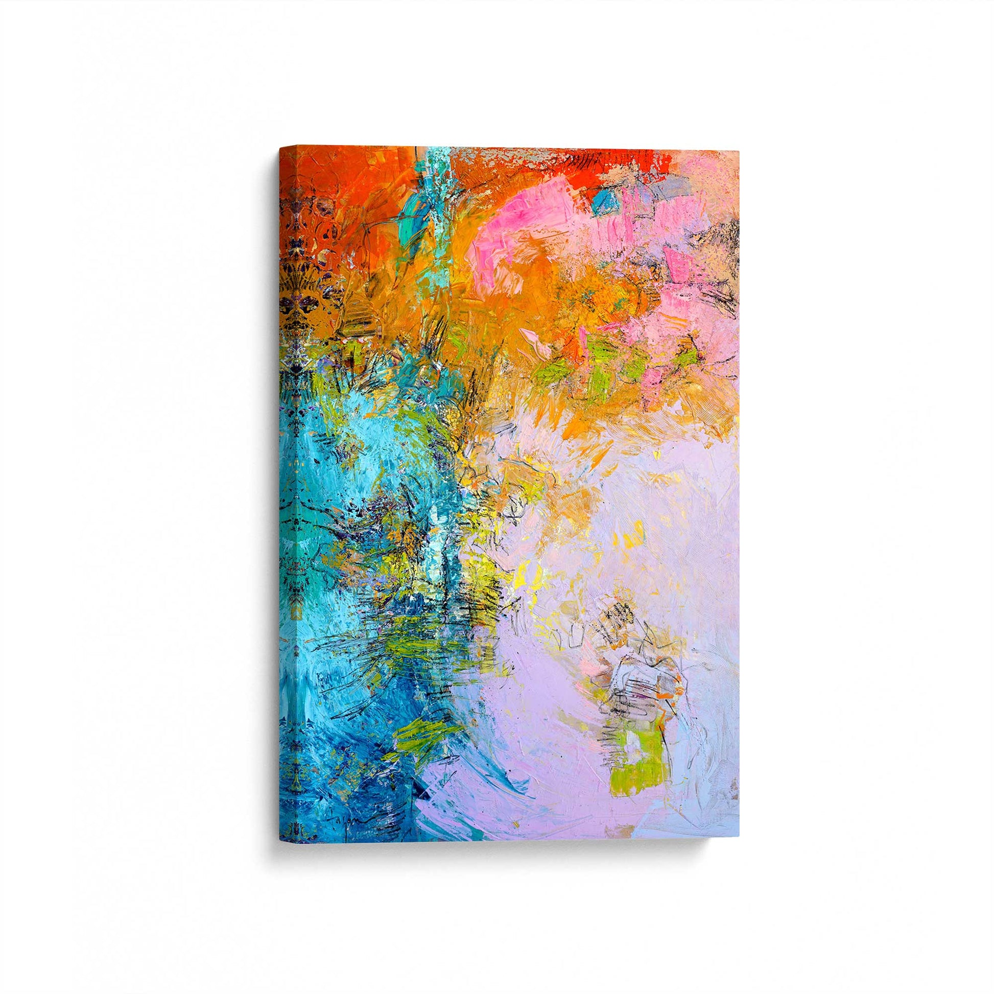 [Color:Stretched Canvas], Picture of art at an angle