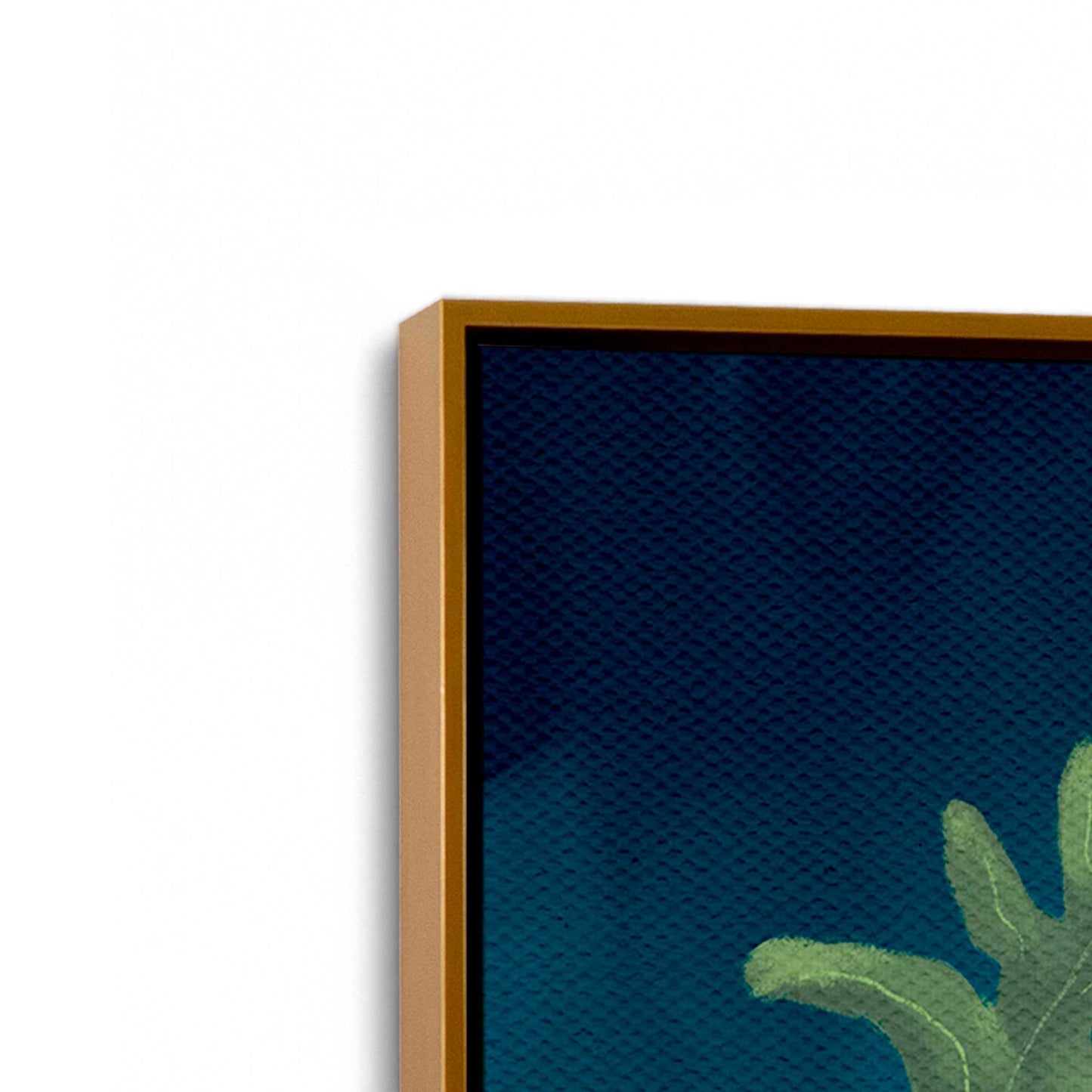 [Color:Polished Gold], Picture of art in a Polished Gold frame at an angle