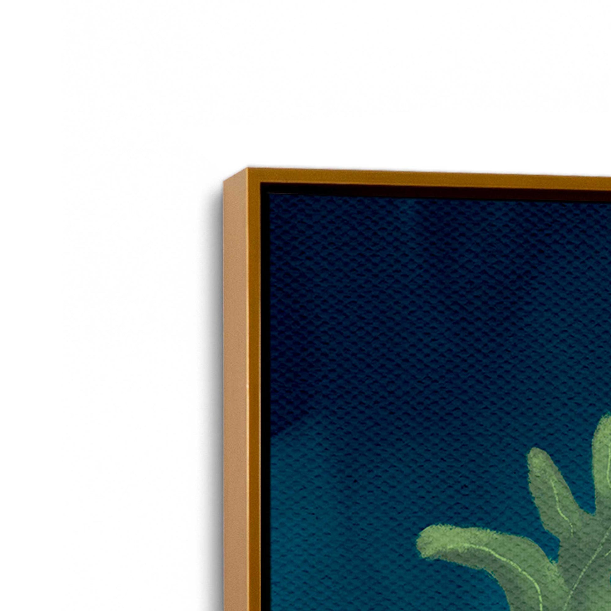 [Color:Polished Gold], Picture of art in a Polished Gold frame at an angle