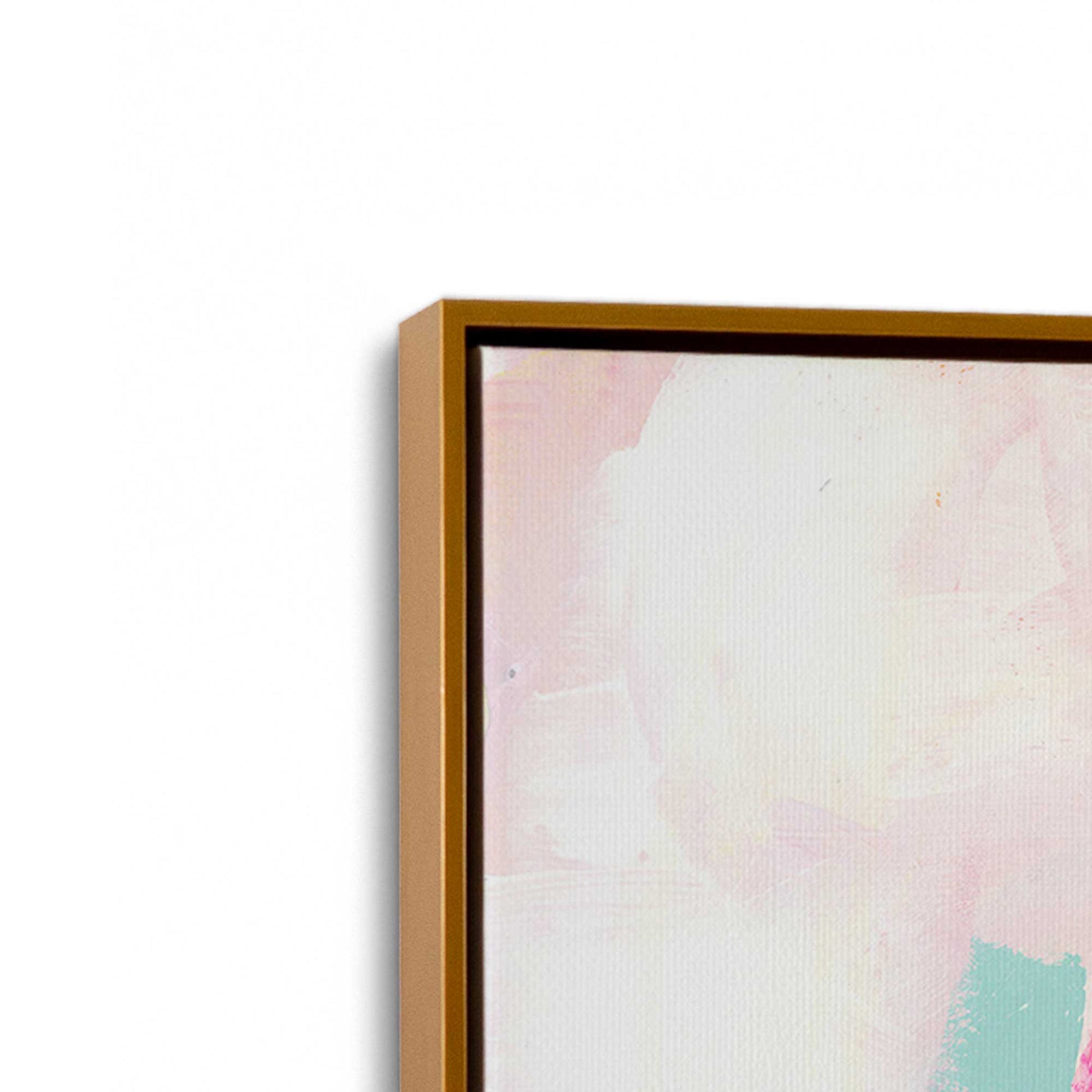 [Color:Polished Gold], Picture of art in a Polished Gold frame at an angle