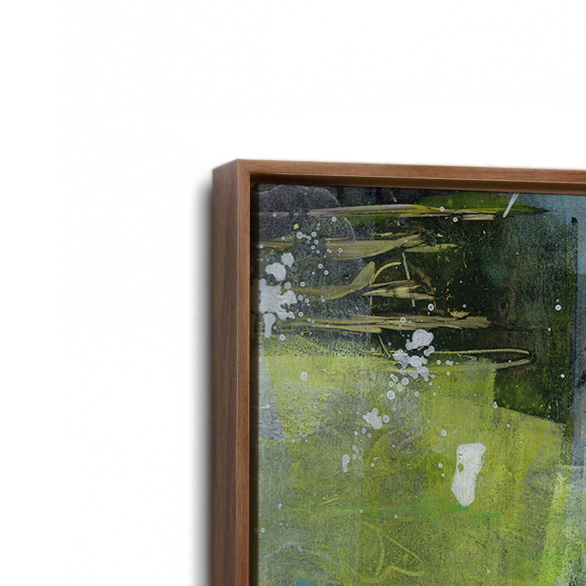 [Color:Walnut], Picture of art in a Walnut frame at an angle