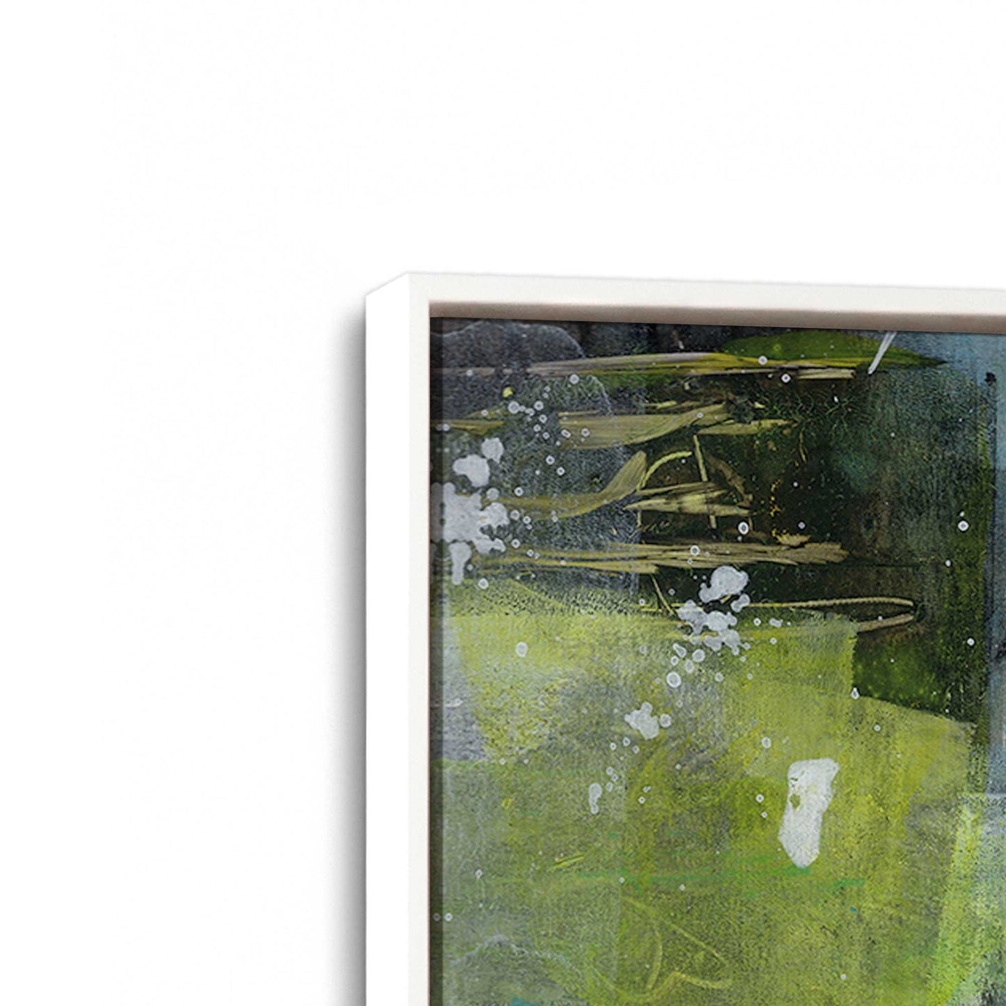 [Color:Opaque White], Picture of art in a White frame at an angle