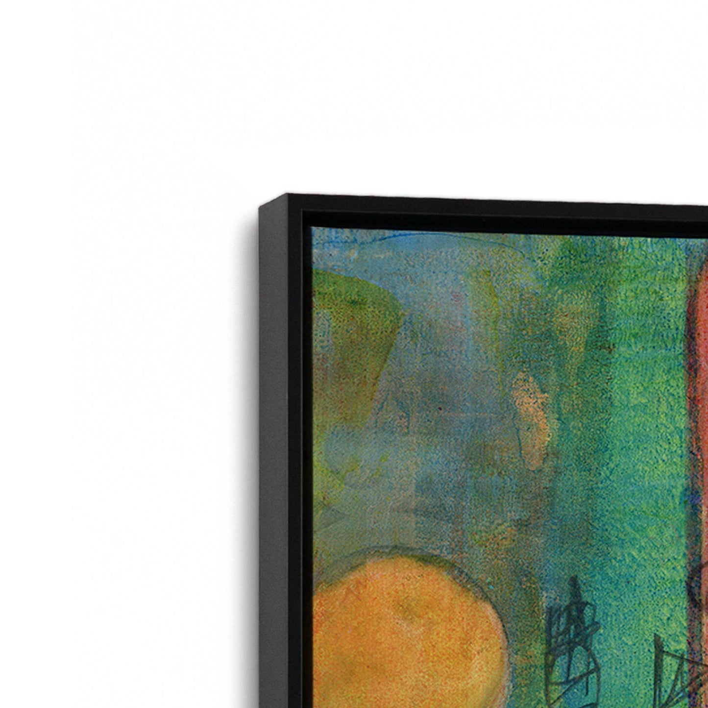 [Color:Satin Black], Picture of art in a Satin Black frame at an angle