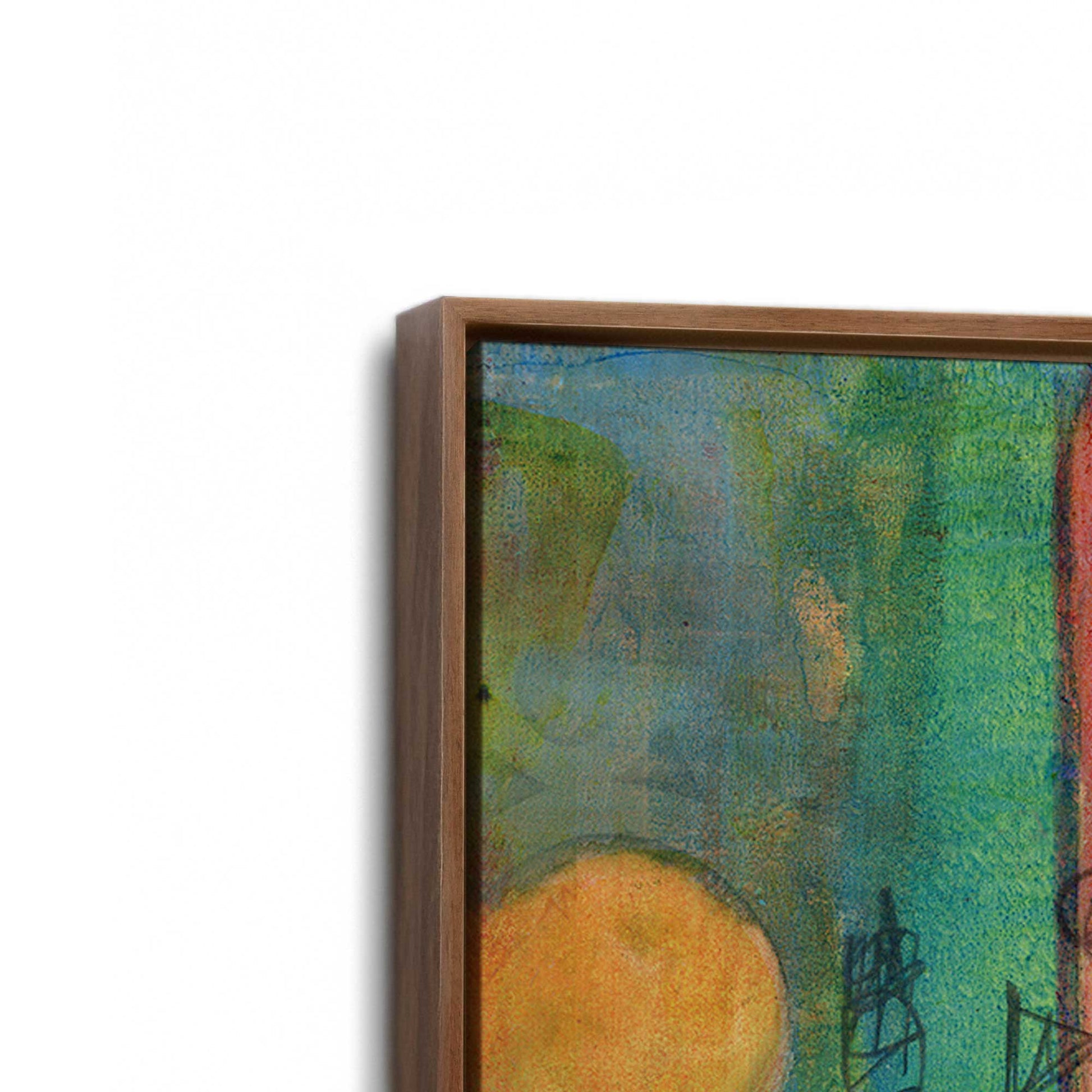 [Color:Walnut], Picture of art in a Walnut frame at an angle