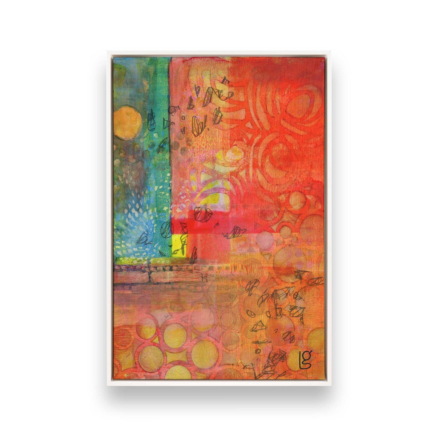 [Color:Opaque White], Picture of art in a White frame
