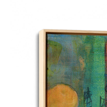 [Color:American Maple], Picture of art in a American Maple frame at an angle