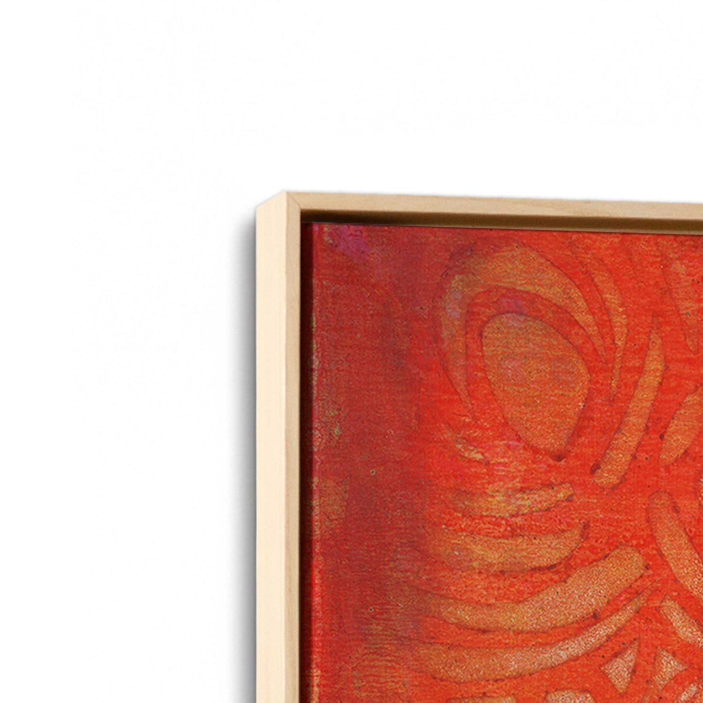 [Color:American Maple], Picture of art in a American Maple frame at an angle