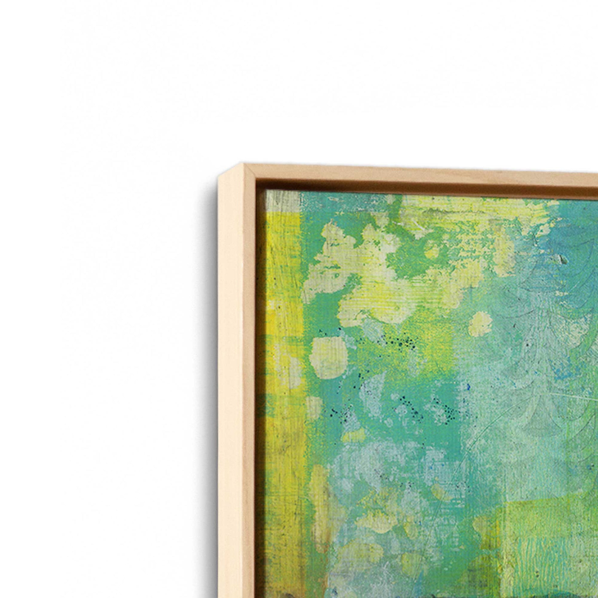 [Color:American Maple], Picture of art in a American Maple frame at an angle