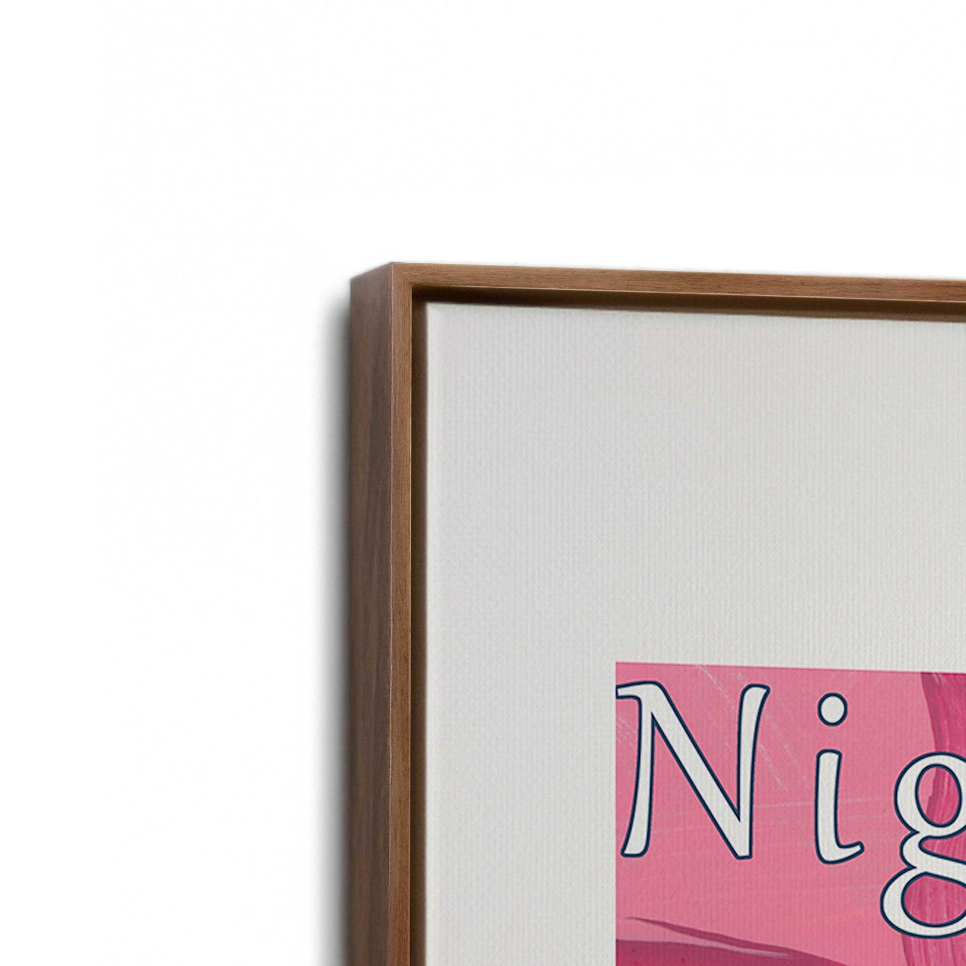 [Color:Walnut], Picture of art in a Walnut frame at an angle