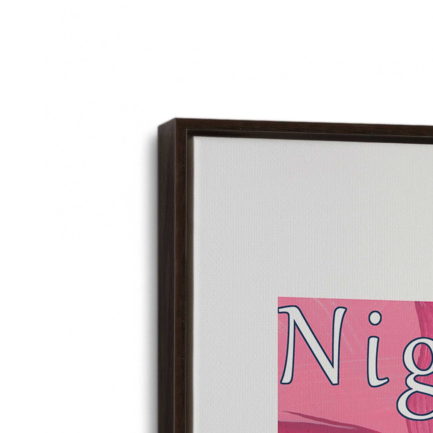 [Color:Espresso], Picture of art in a Espresso frame at an angle