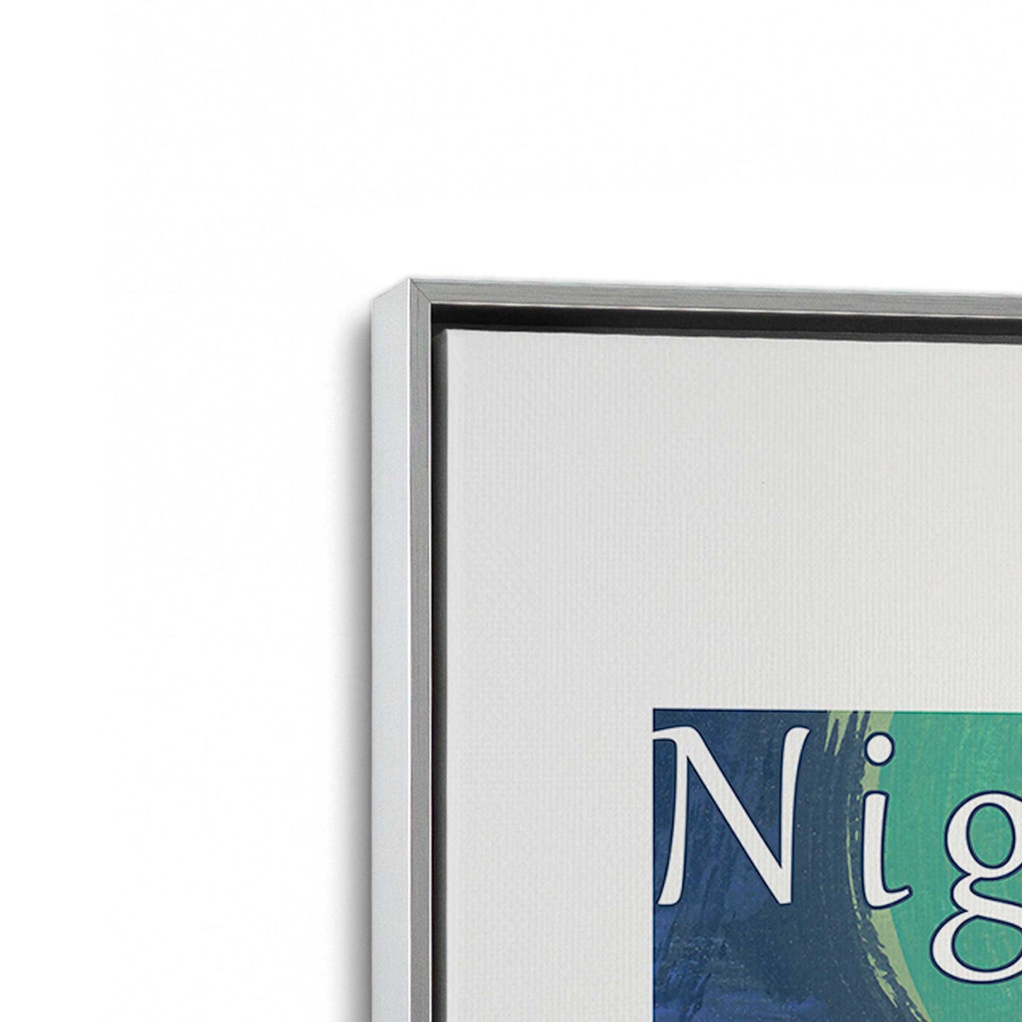 [Color:Polished Chrome], Picture of art in a Polished Chrome frame at an angle