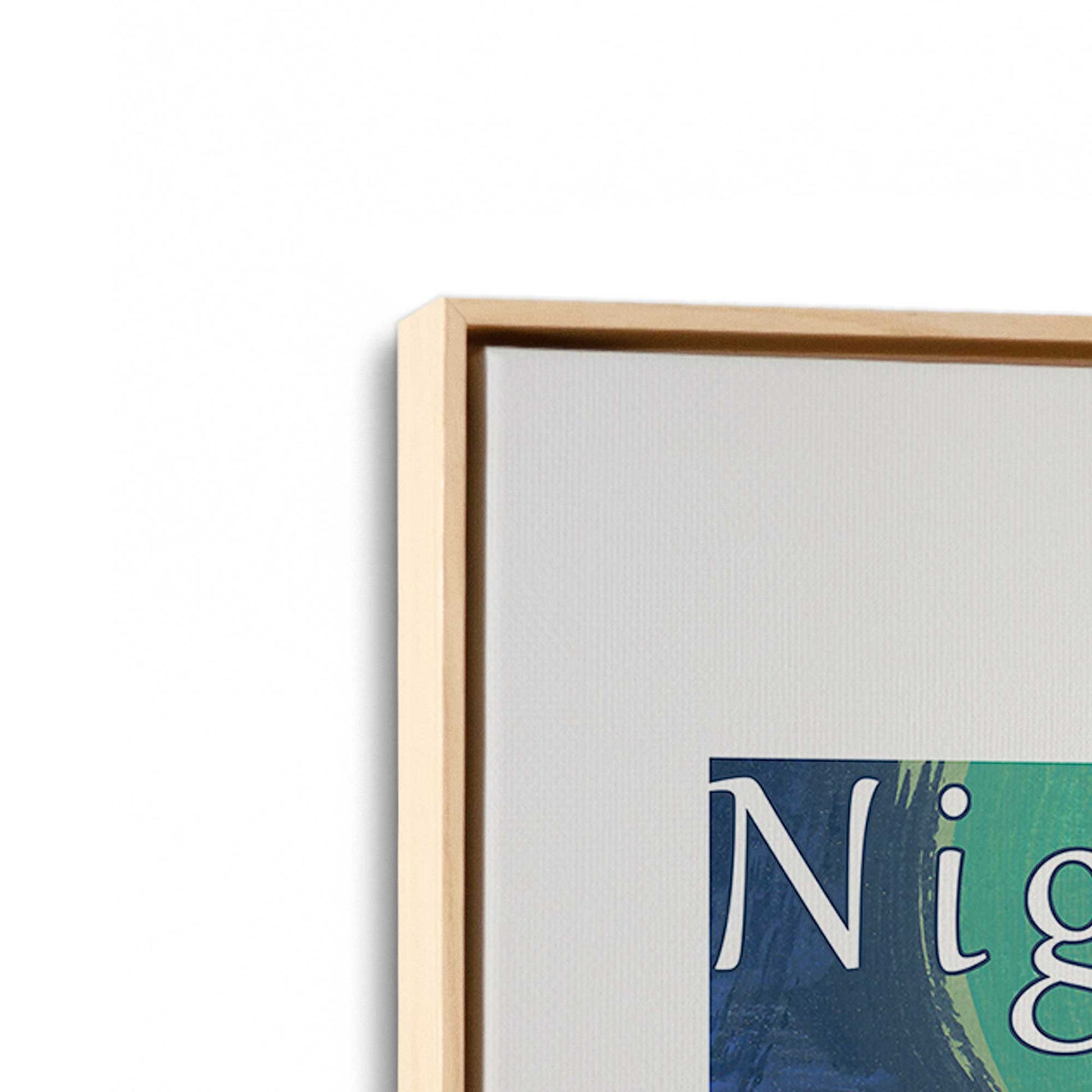 [Color:American Maple], Picture of art in a American Maple frame at an angle