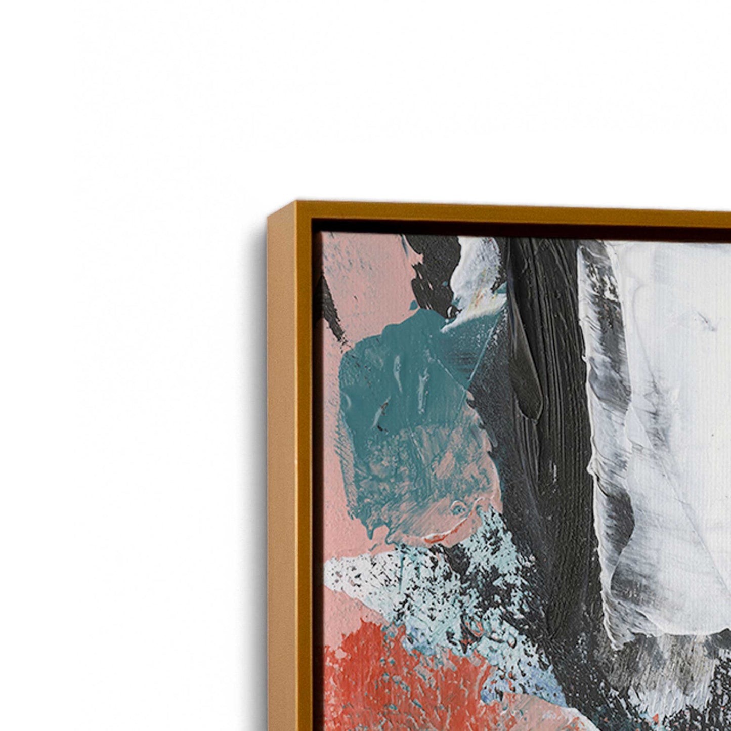 [Color:Polished Gold], Picture of art in a Polished Gold frame at an angle