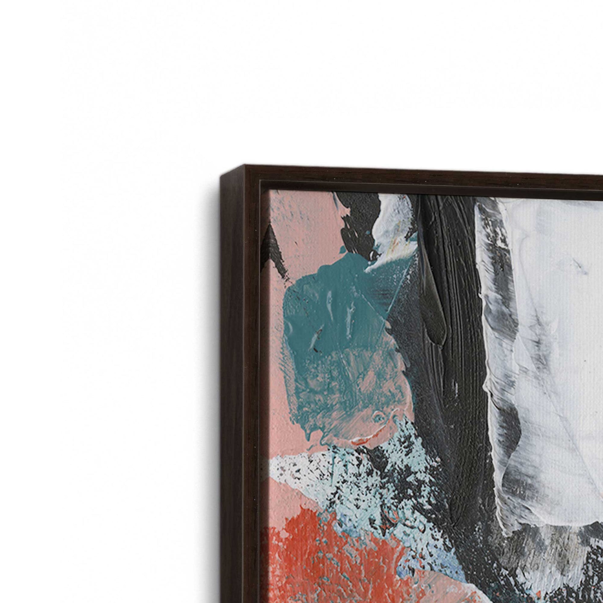 [Color:Espresso], Picture of art in a Espresso frame at an angle