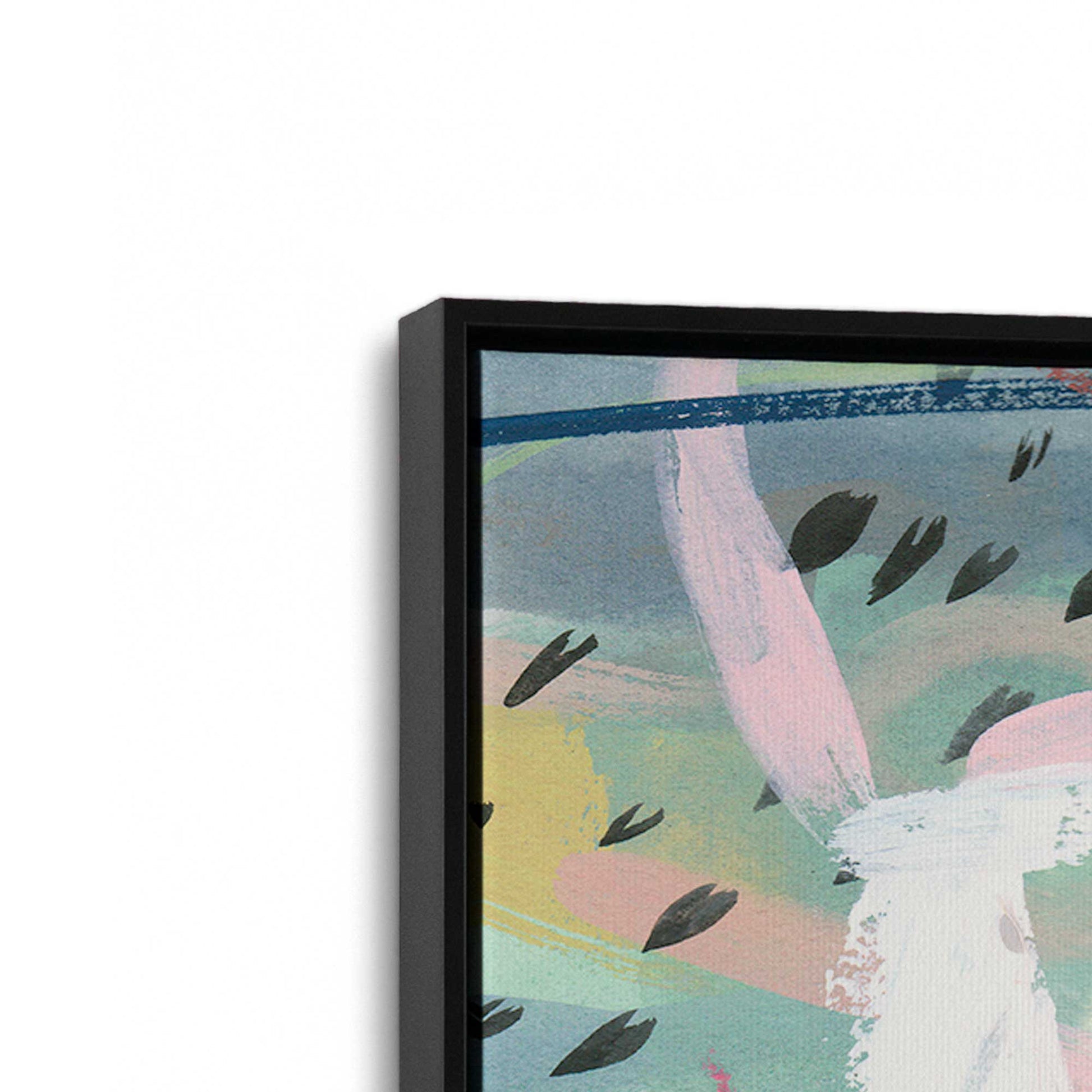 [Color:Satin Black], Picture of art in a Satin Black frame at an angle