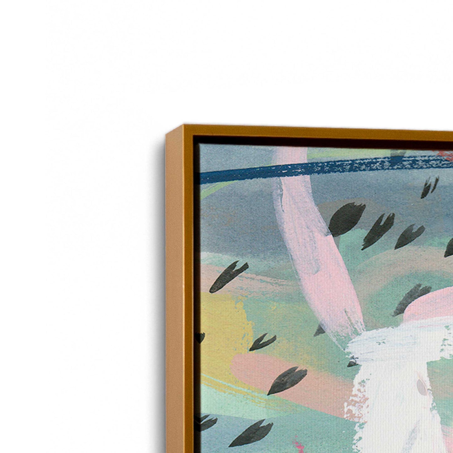[Color:Polished Gold], Picture of art in a Polished Gold frame at an angle