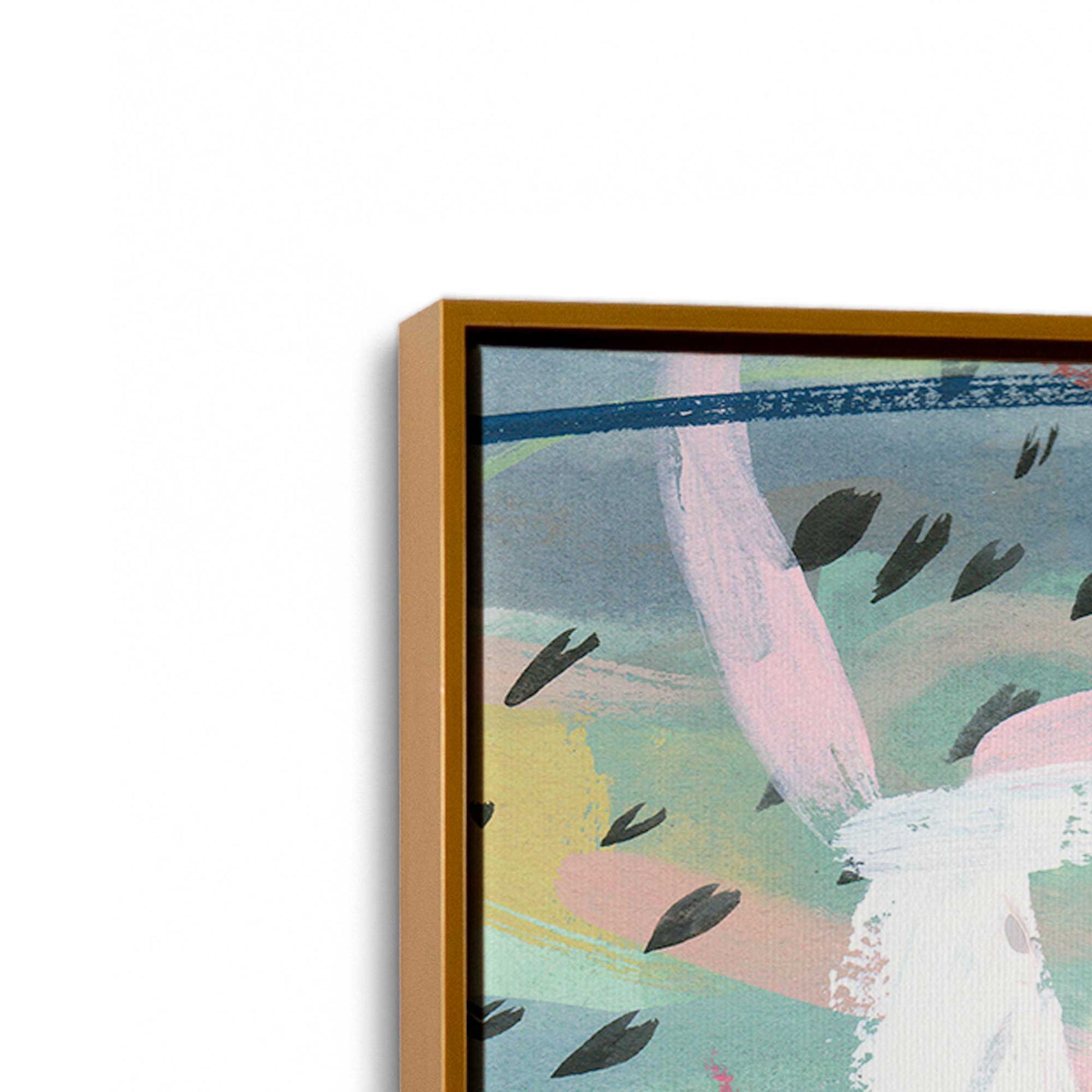 [Color:Polished Gold], Picture of art in a Polished Gold frame at an angle