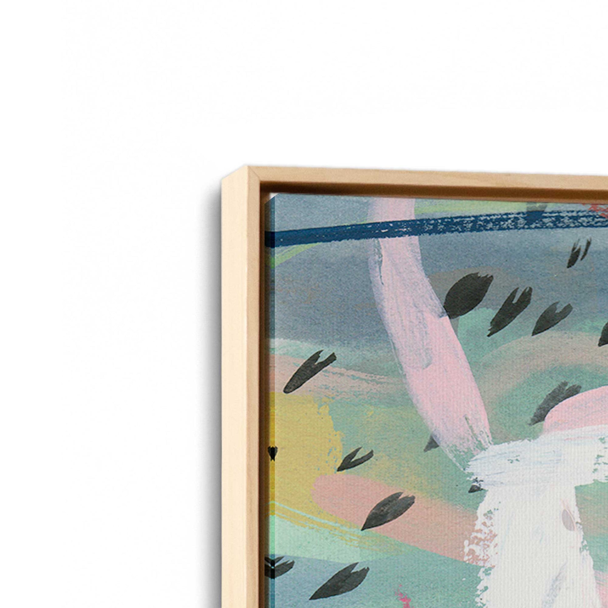 [Color:American Maple], Picture of art in a American Maple frame at an angle