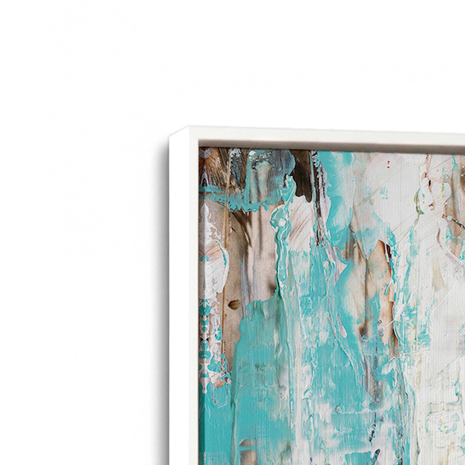 [Color:Opaque White], Picture of art in a White frame at an angle