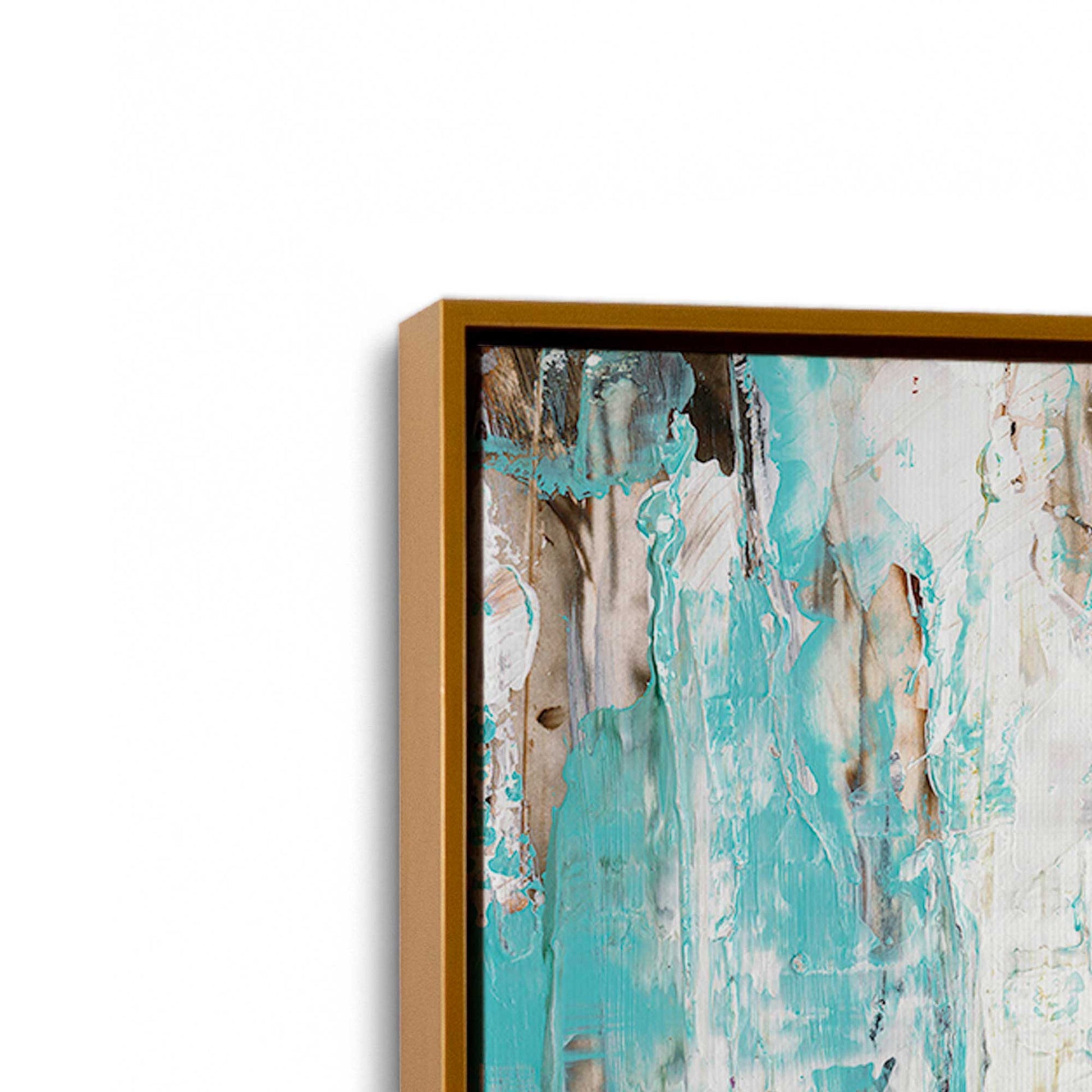 [Color:Polished Gold], Picture of art in a Polished Gold frame at an angle