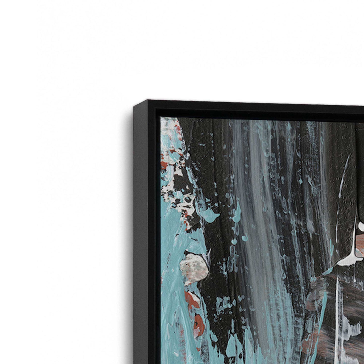 [Color:Satin Black], Picture of art in a Satin Black frame at an angle