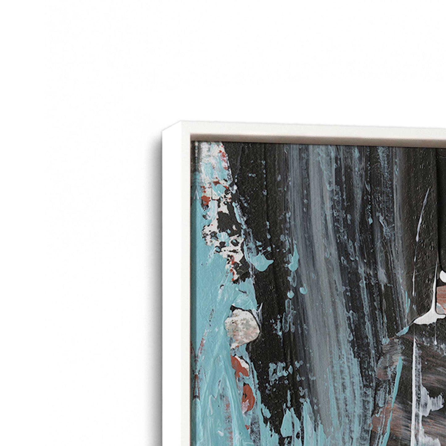 [Color:Opaque White], Picture of art in a White frame at an angle