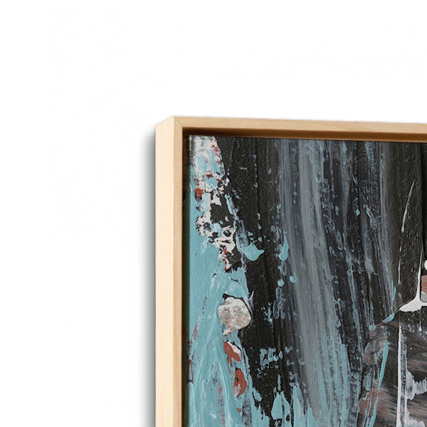 [Color:American Maple], Picture of art in a American Maple frame at an angle