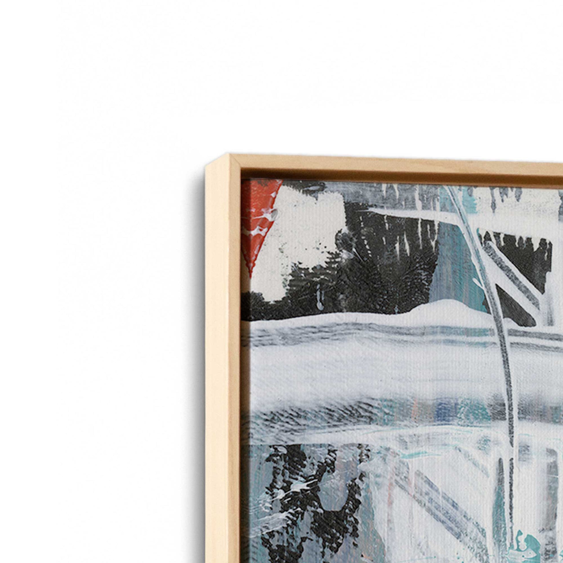 [Color:American Maple], Picture of art in a American Maple frame at an angle