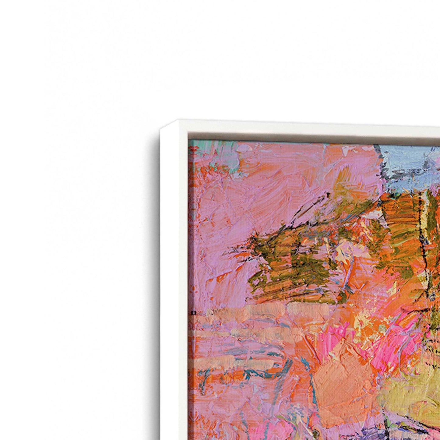 [Color:Opaque White], Picture of art in a White frame at an angle