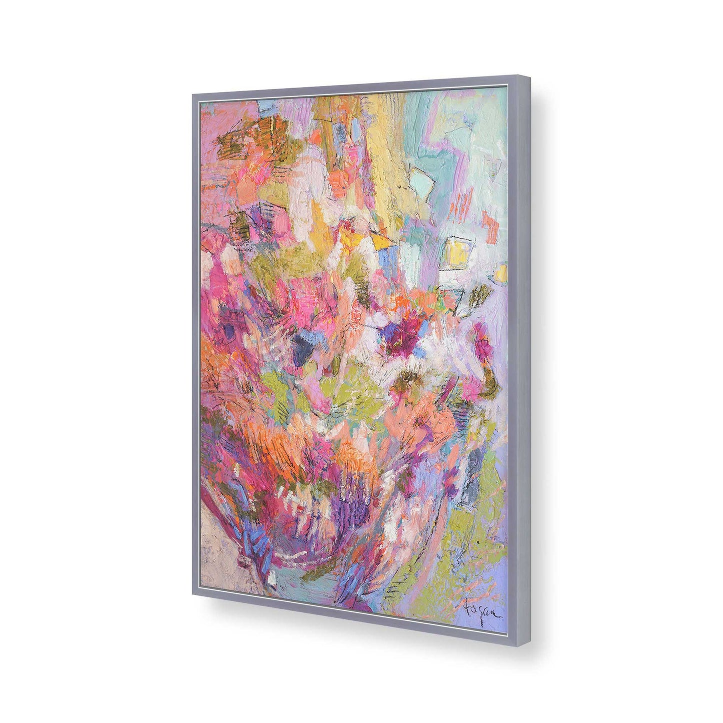 [Color:Polished Chrome], Picture of art in a Polished Chrome frame of the corner
