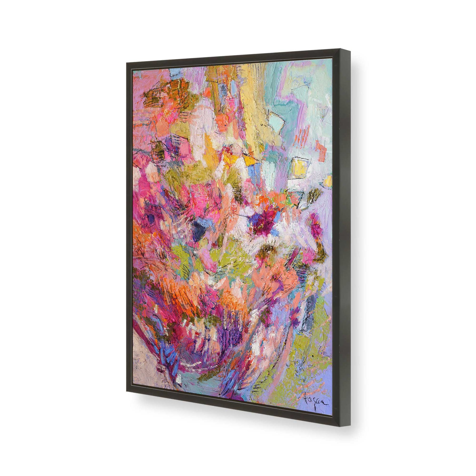 [Color:Satin Black], Picture of art in a Satin Black frame of the corner