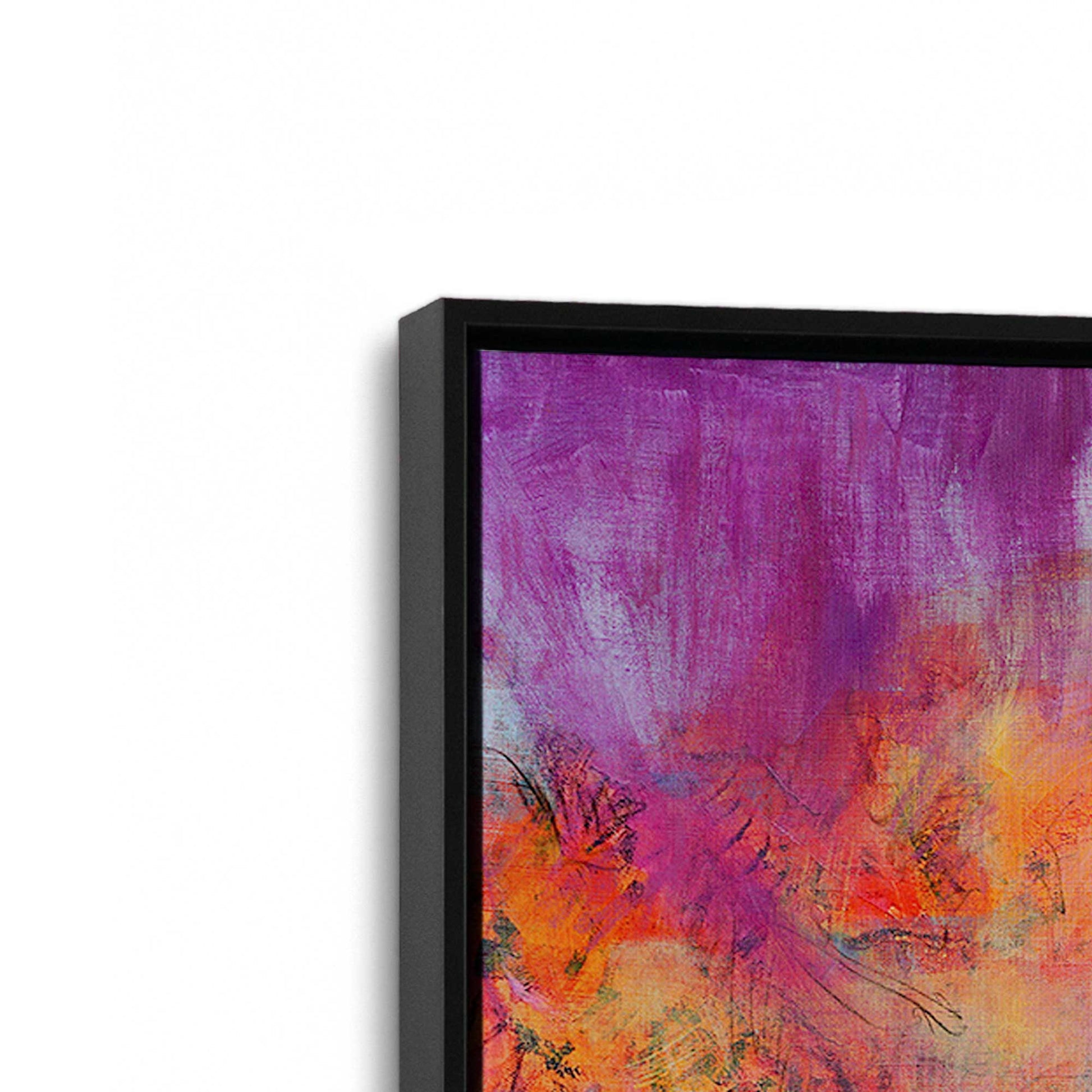[Color:Satin Black], Picture of art in a Satin Black frame at an angle