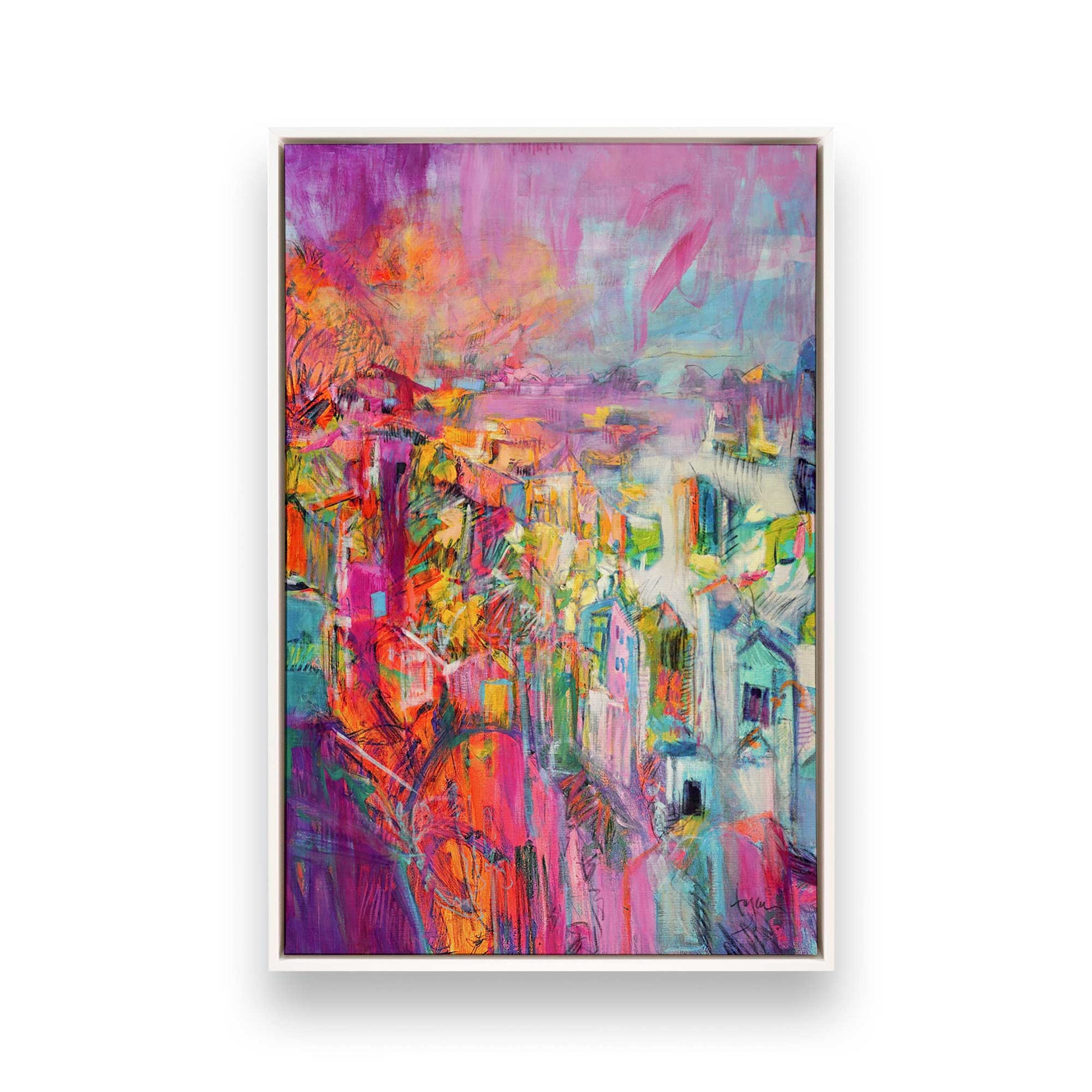 [Color:Opaque White], Picture of art in a White frame