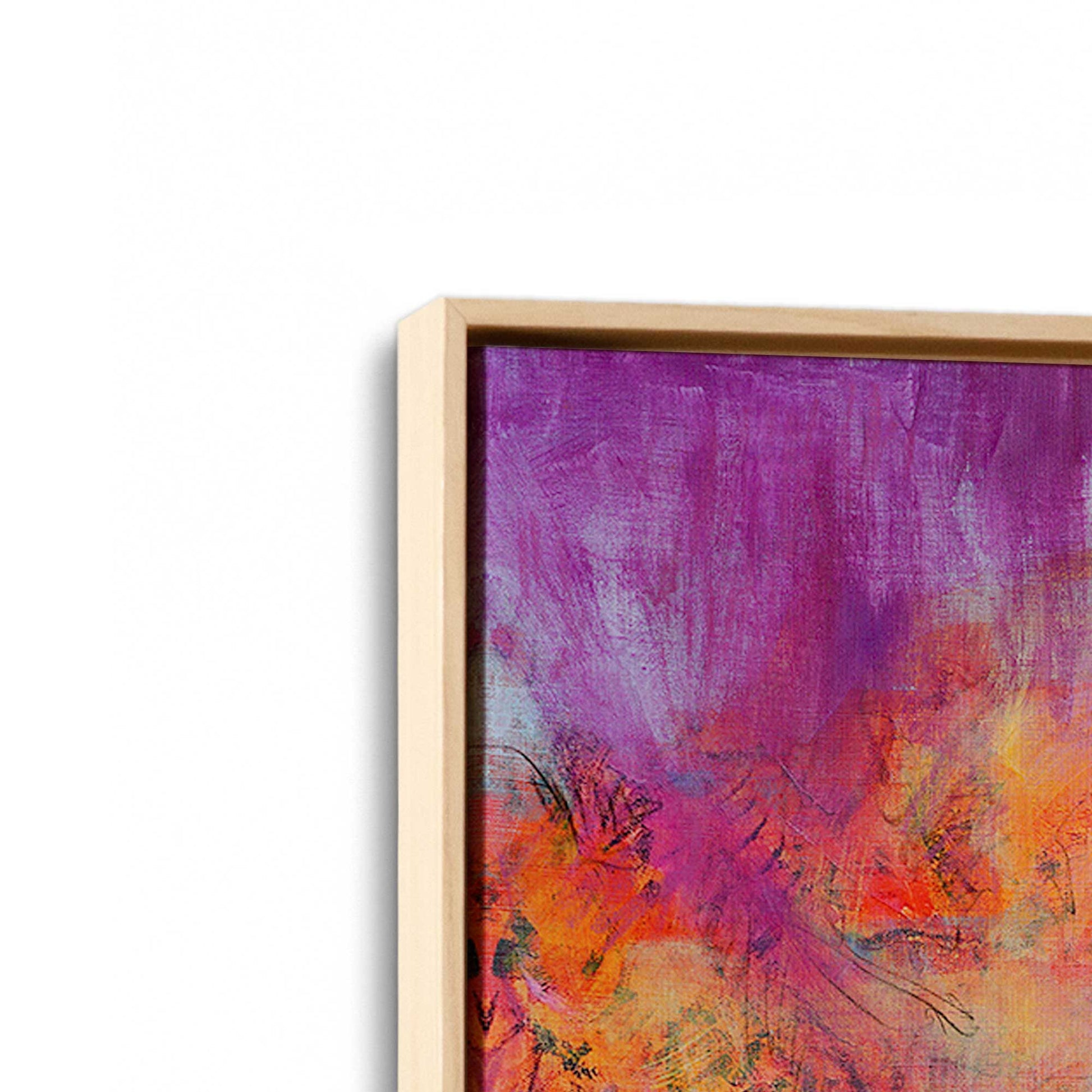 [Color:American Maple], Picture of art in a American Maple frame at an angle