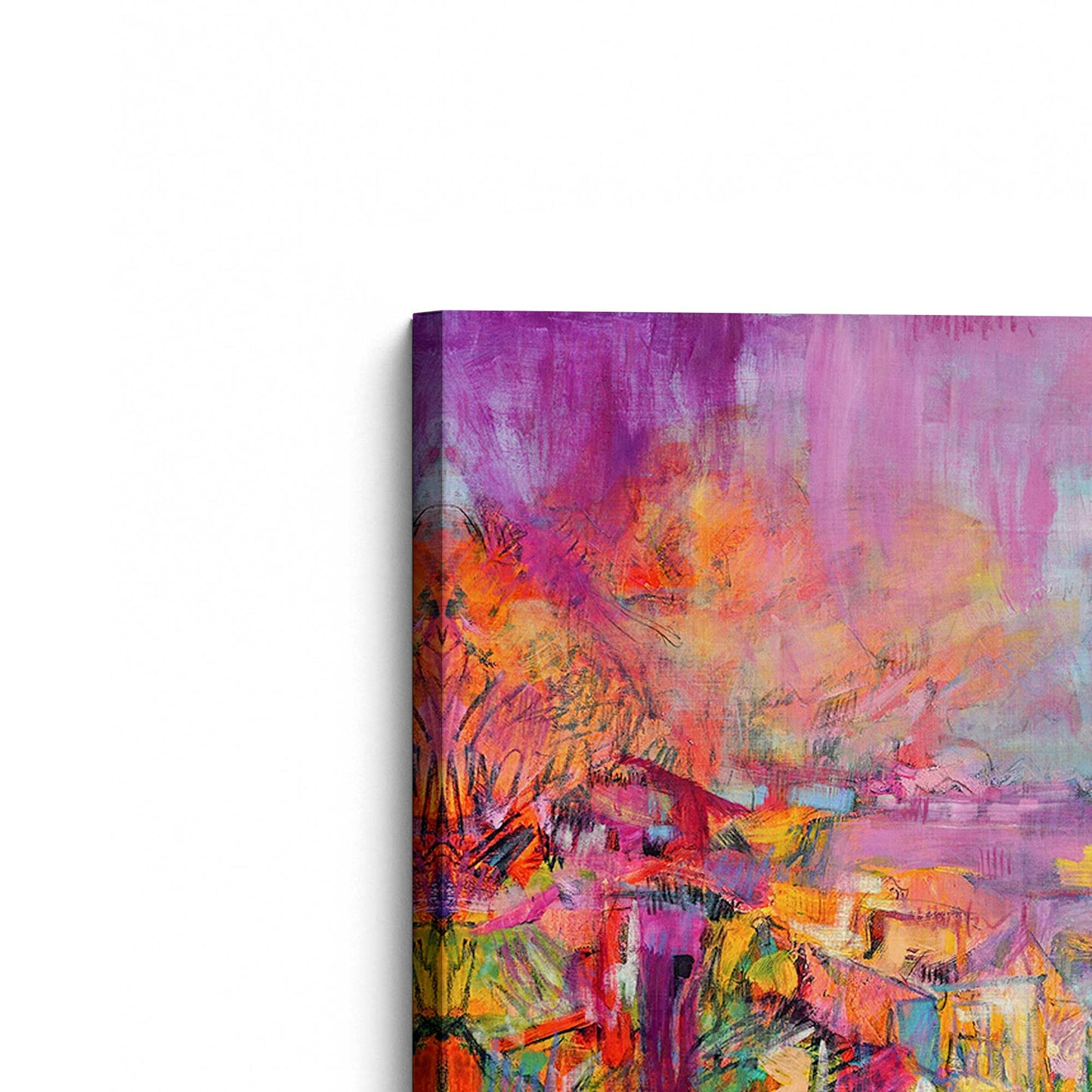 [Color:Stretched Canvas], Picture of the corner of the art