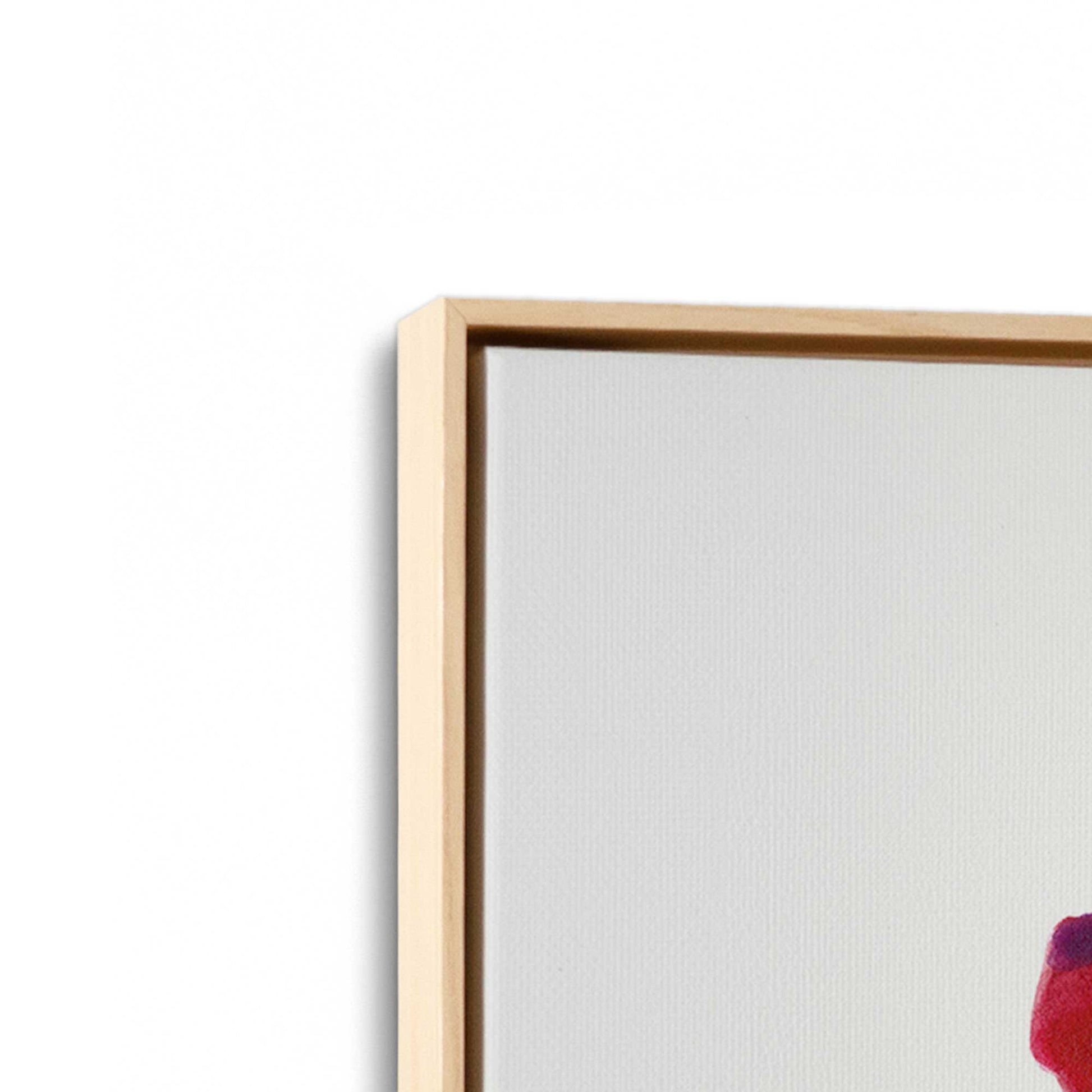 [Color:American Maple], Picture of art in a American Maple frame at an angle
