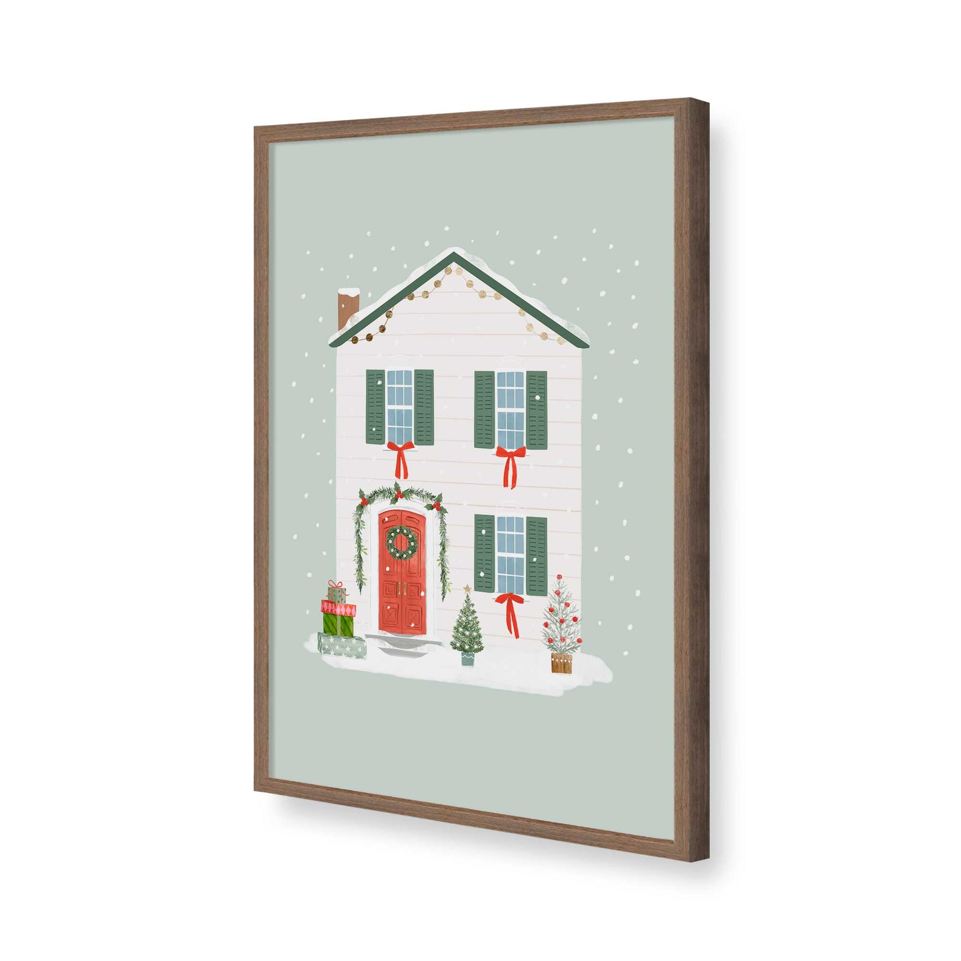 [Color:Walnut], Picture of art in a Walnut frame of the corner