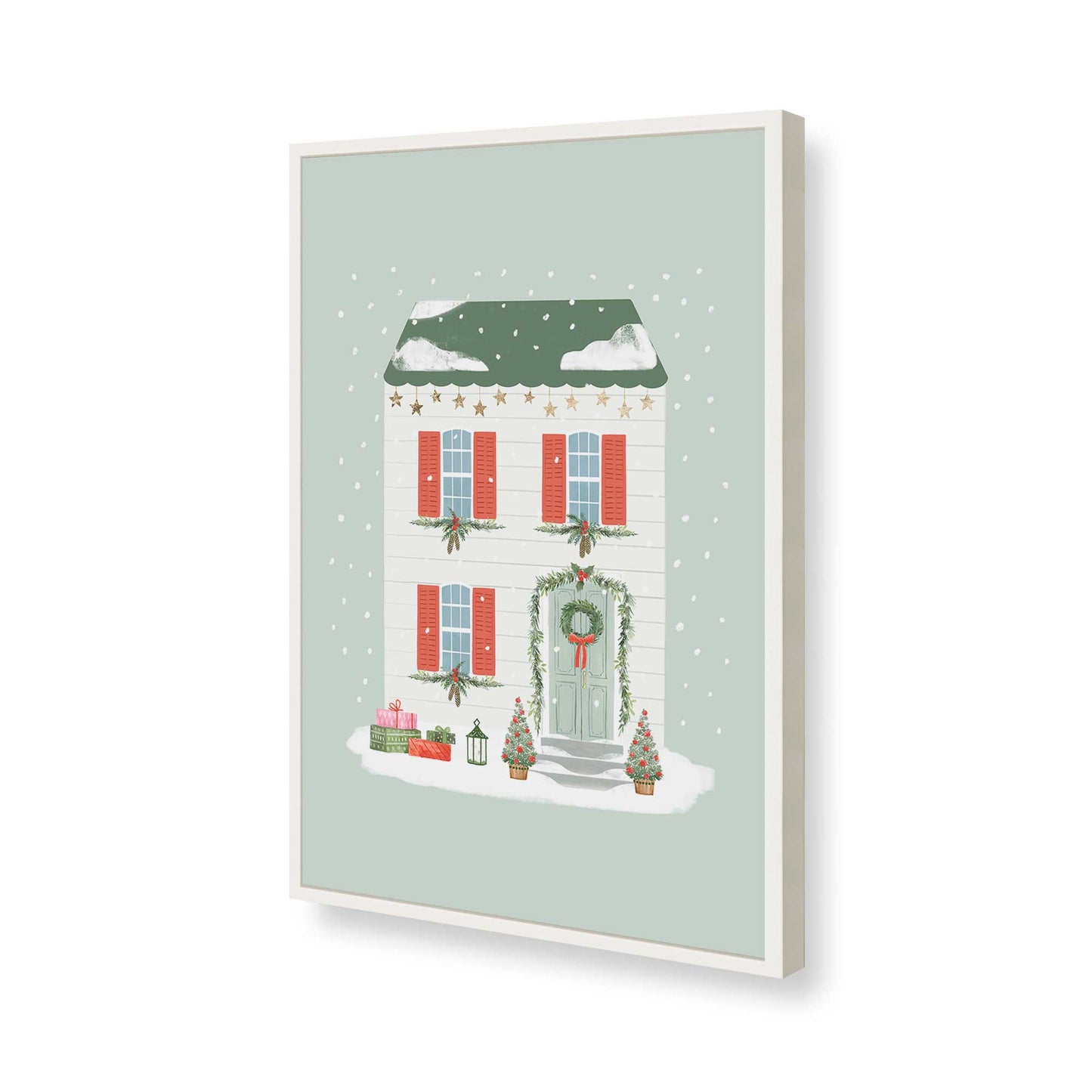 [Color:Opaque White], Picture of art in a Opaque White frame of the corner