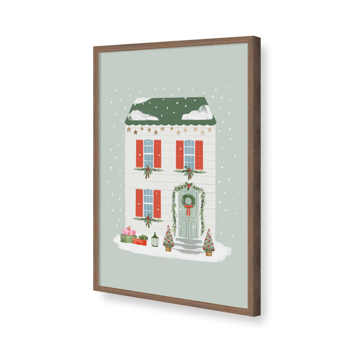 [Color:Walnut], Picture of art in a Walnut frame of the corner