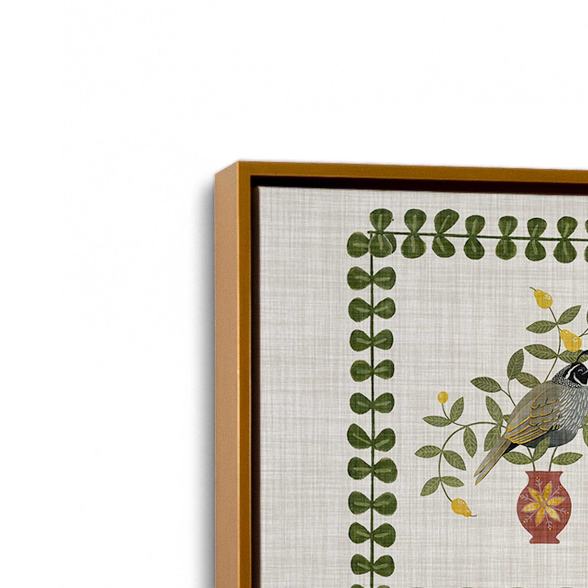 [Color:Polished Gold], Picture of art in a Polished Gold frame at an angle