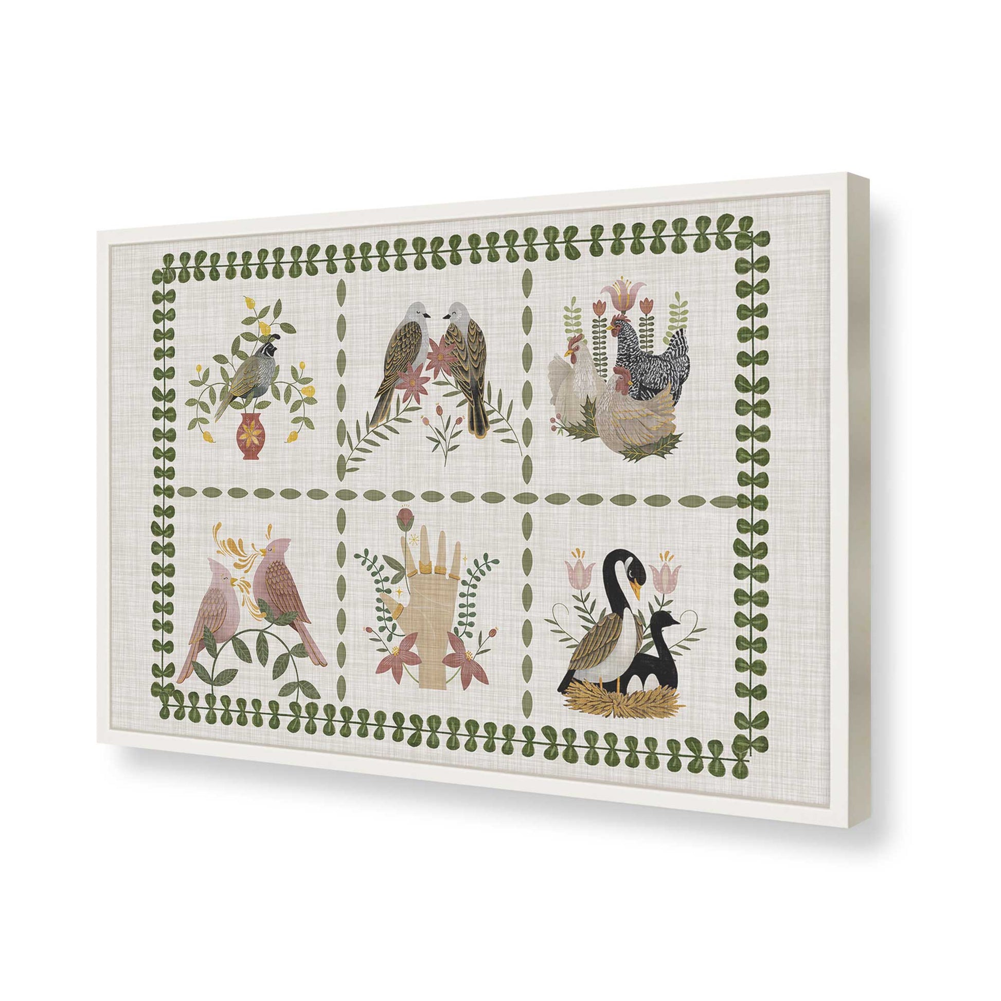 [Color:Opaque White], Picture of art in a Opaque White frame of the corner