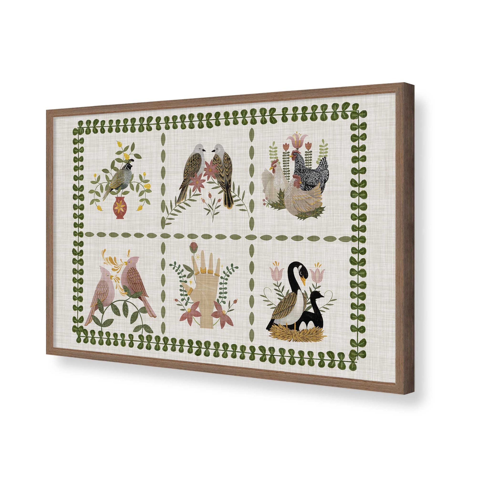 [Color:Walnut], Picture of art in a Walnut frame of the corner